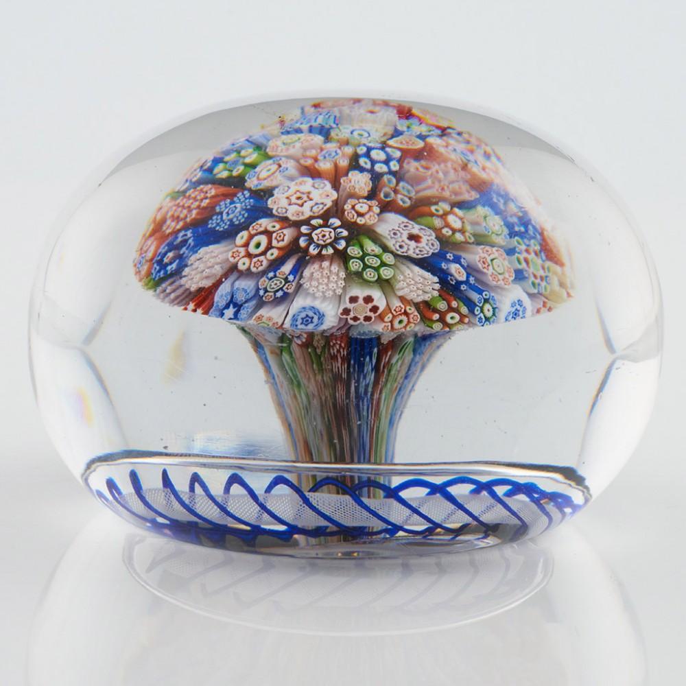 French A Baccarat Mushroom Torsade Millefiori Paperweight c1850 For Sale