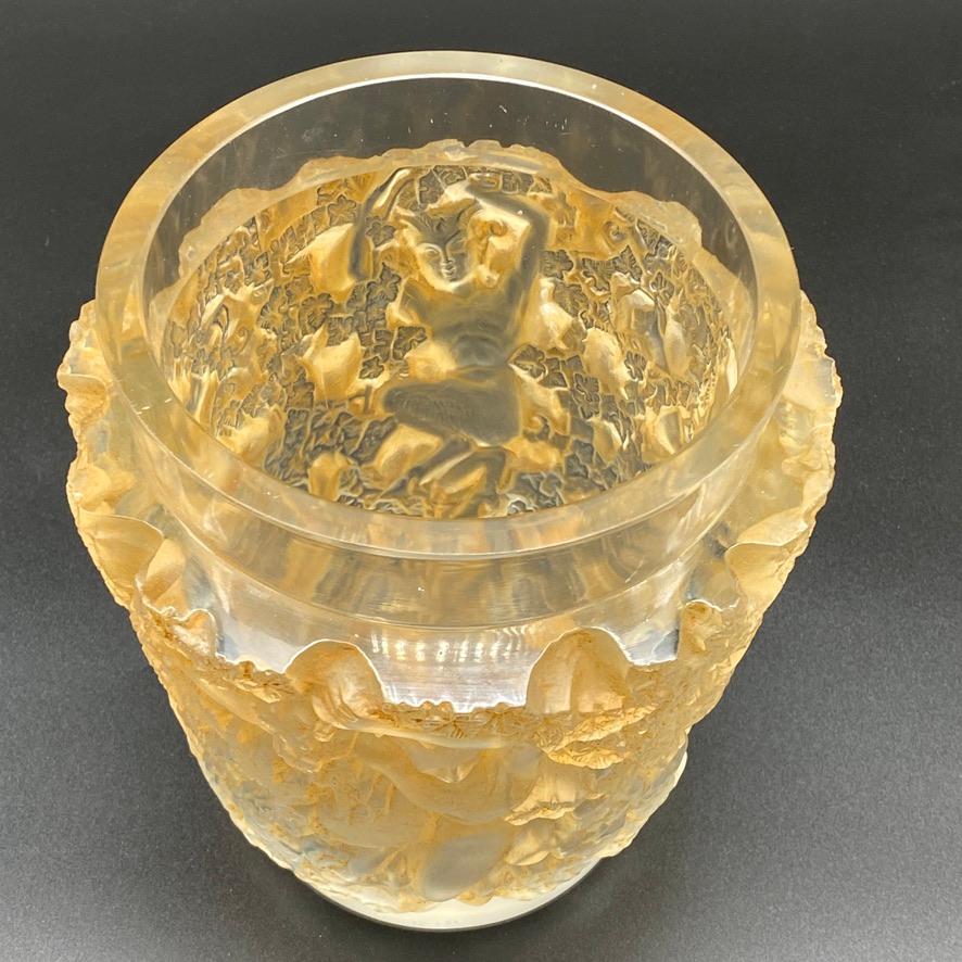 Molded Bacchus Glass Vase by R.Lalique For Sale
