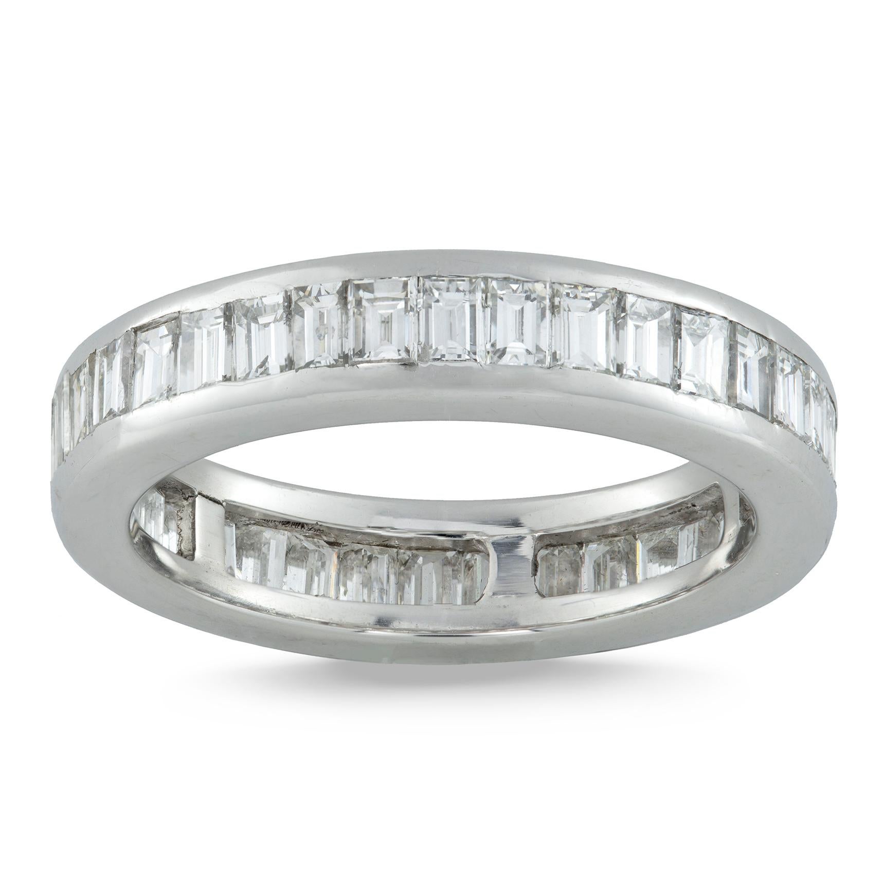 Modern Baguette-Cut Diamond Full Eternity Ring