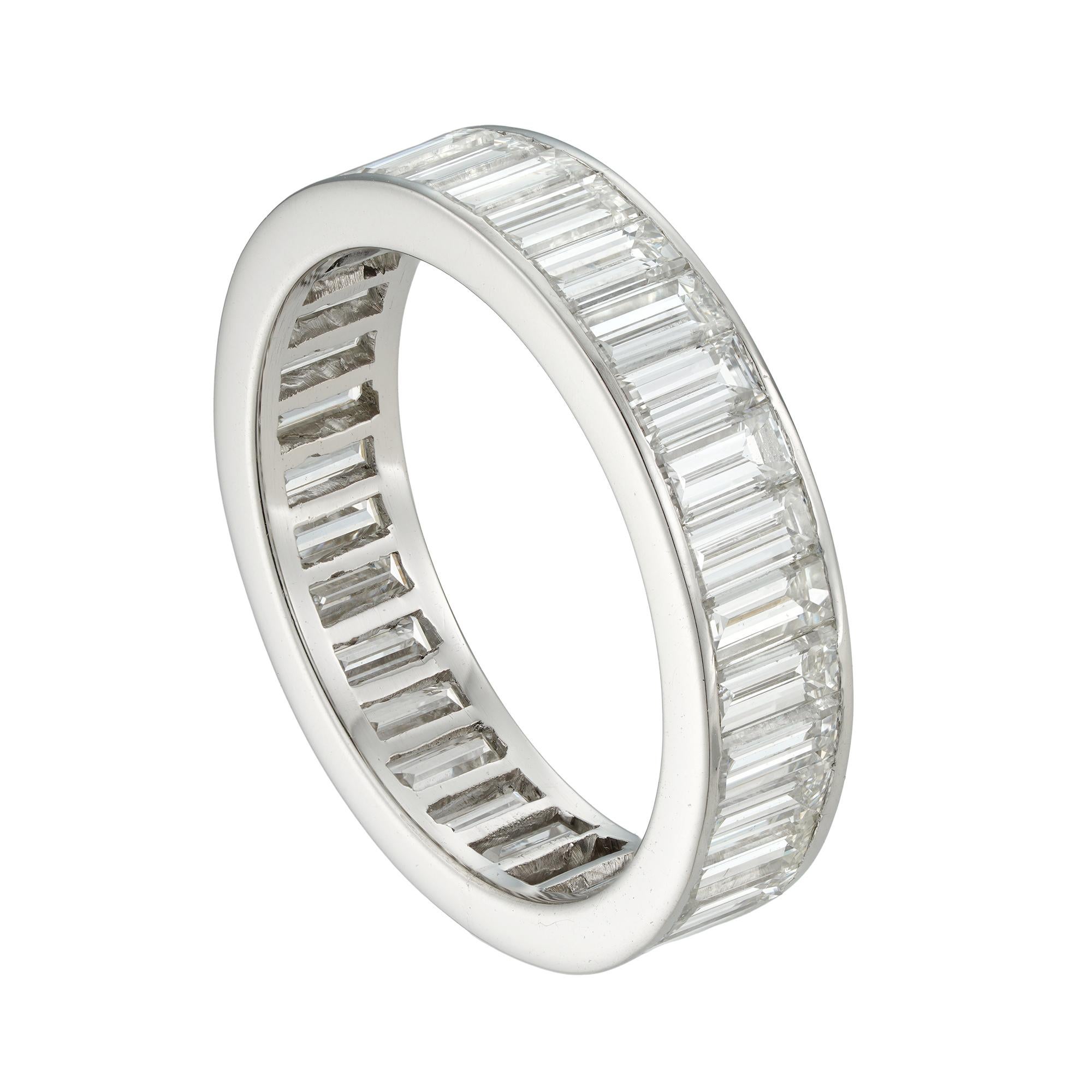 Modern A baguette-cut diamond-set full eternity ring For Sale