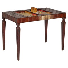 Table de backgammon en bakélite et cuir par William Williams