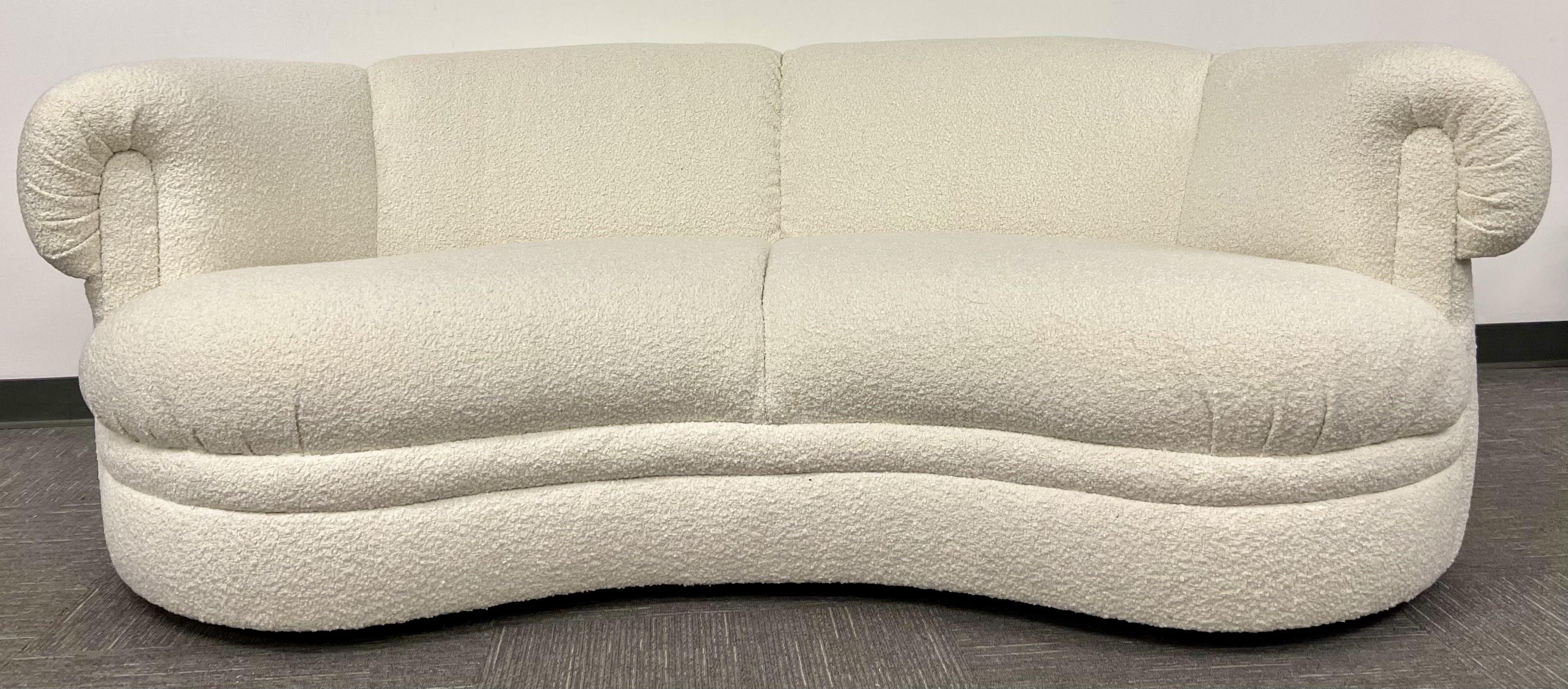 North American Baker Cloud Sofa, Settee, Loveseat, New Boucle Fabric