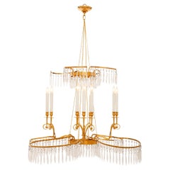 A Baltic 19th century Neo-Classical st. Crystal and Ormolu chandelier