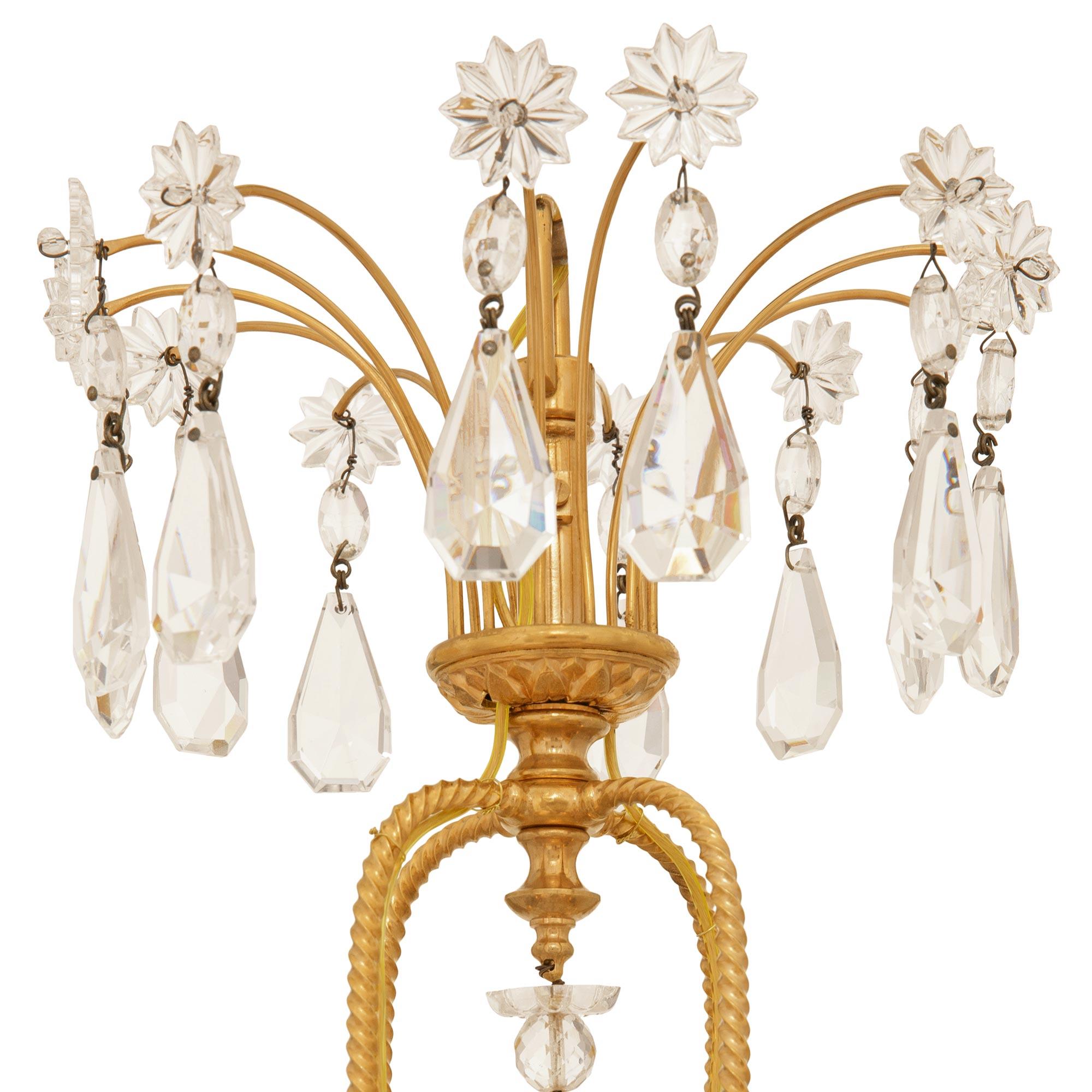 Swedish A Baltic 19th century Neo-Classical st. Ormolu and Crystal chandelier For Sale