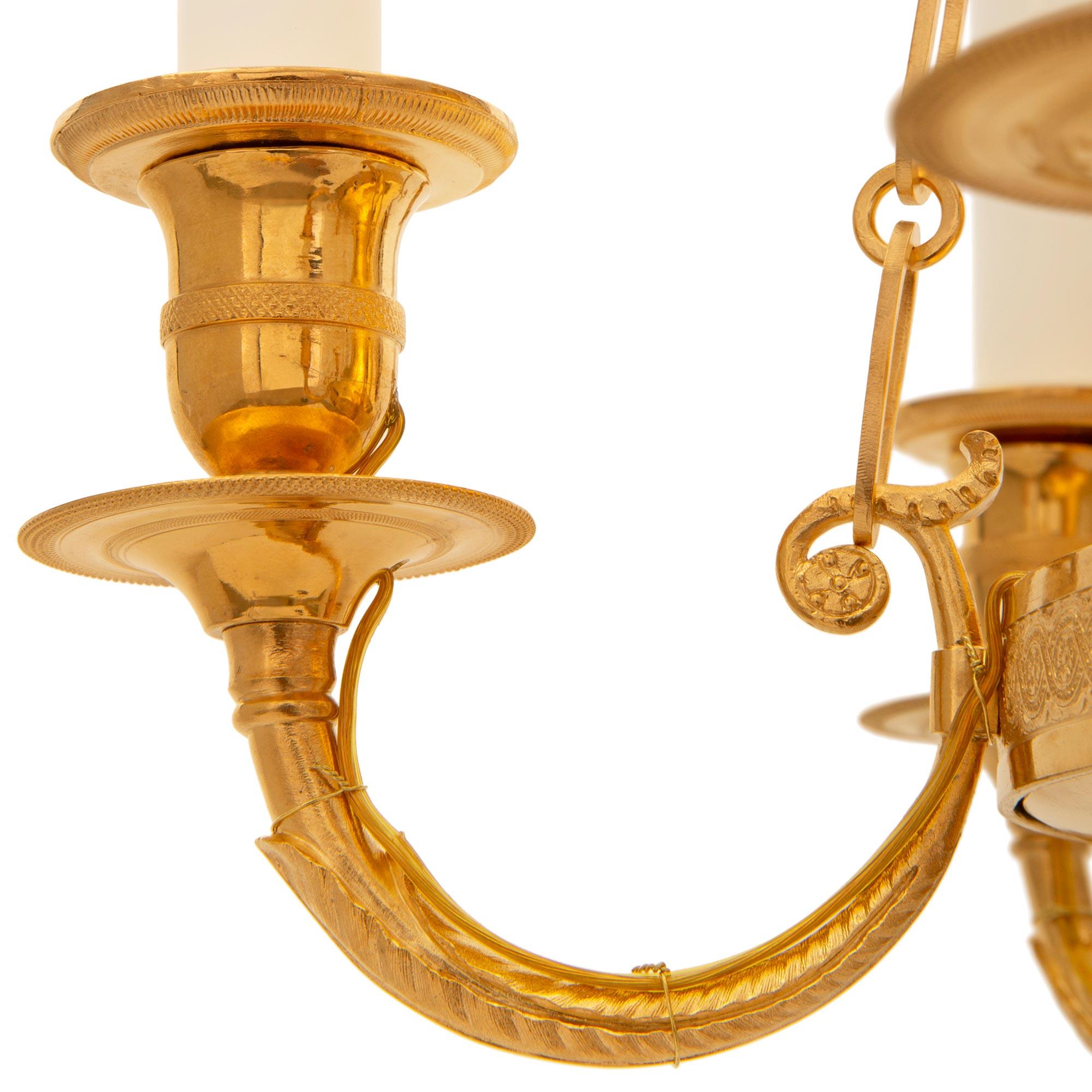 Baltic Early 19th Century Neo-Classical St. Ormolu Chandelier For Sale 1