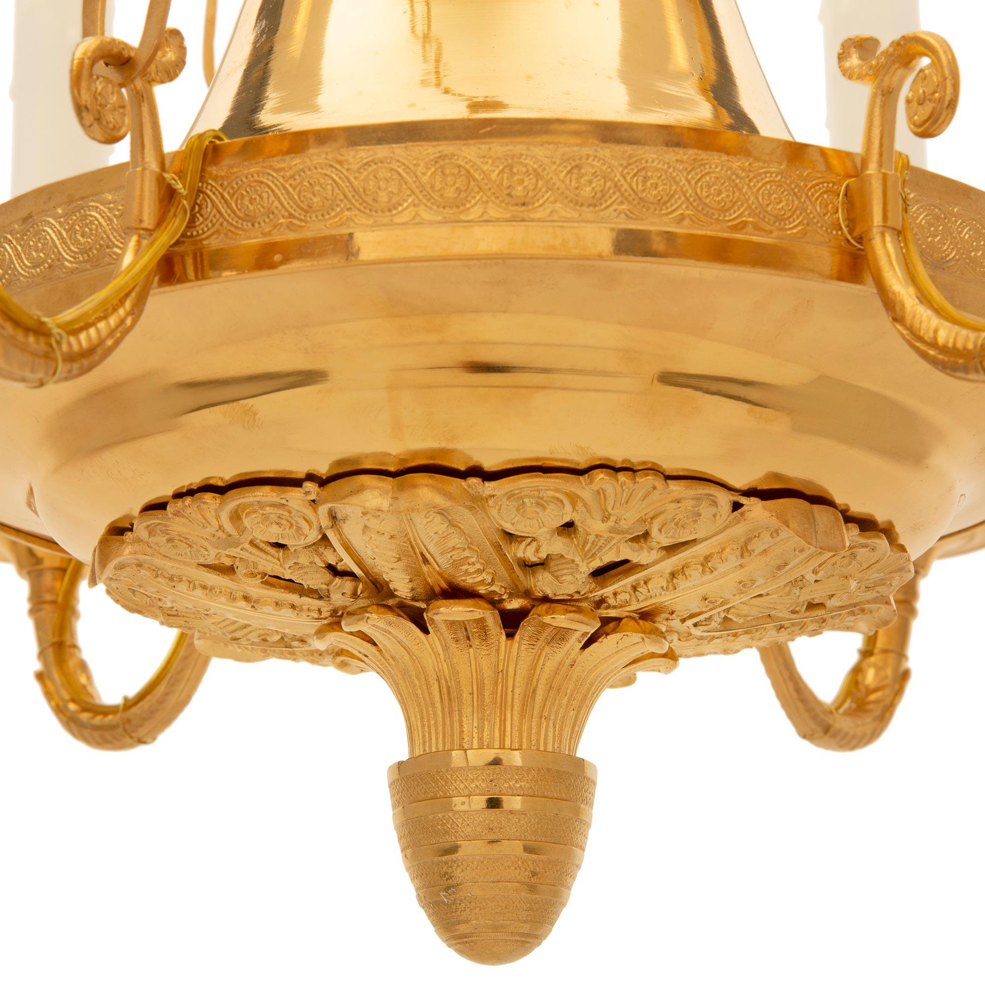 Baltic Early 19th Century Neo-Classical St. Ormolu Chandelier For Sale 2