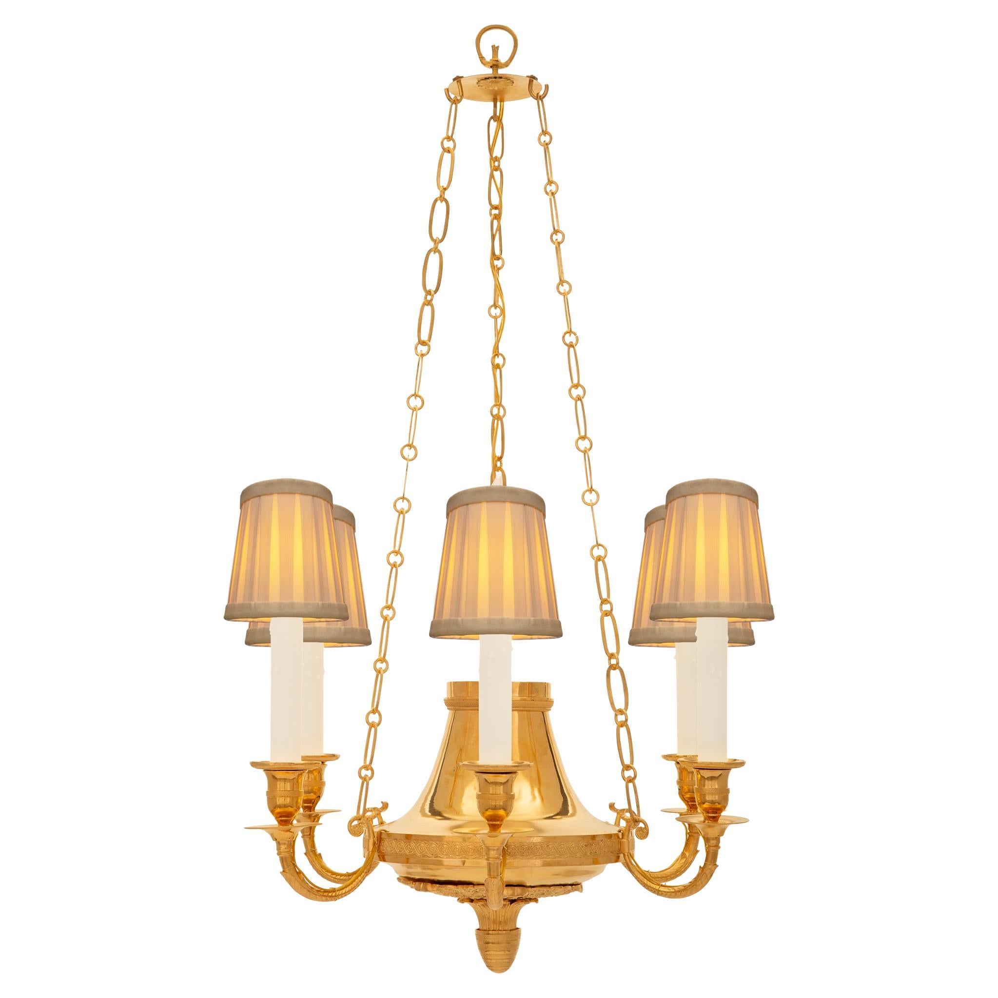 Baltic Early 19th Century Neo-Classical St. Ormolu Chandelier For Sale