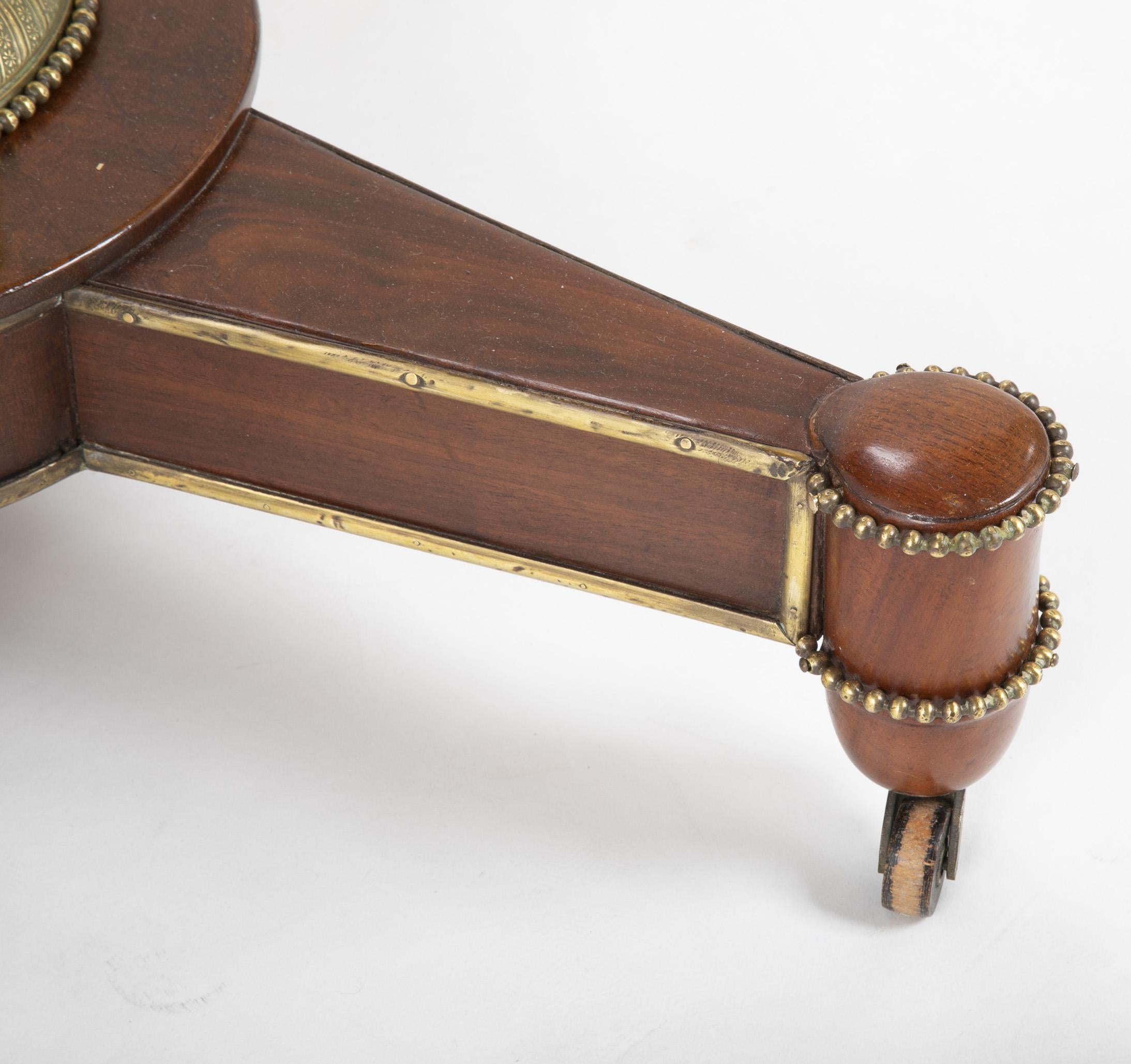 Baltic Mahogany and Brass Mounted Games Table For Sale 5