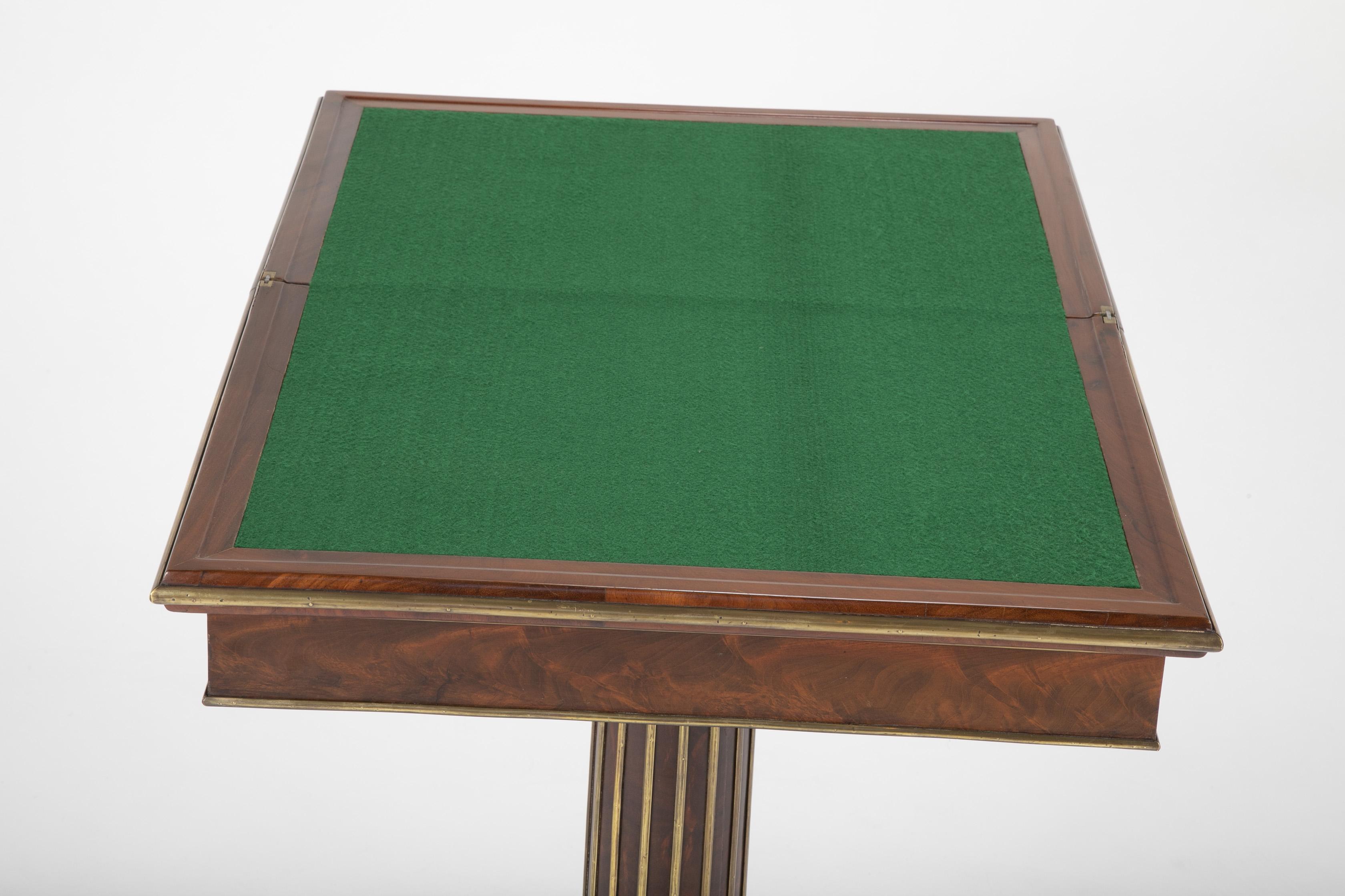 Baltic Mahogany and Brass Mounted Games Table For Sale 8
