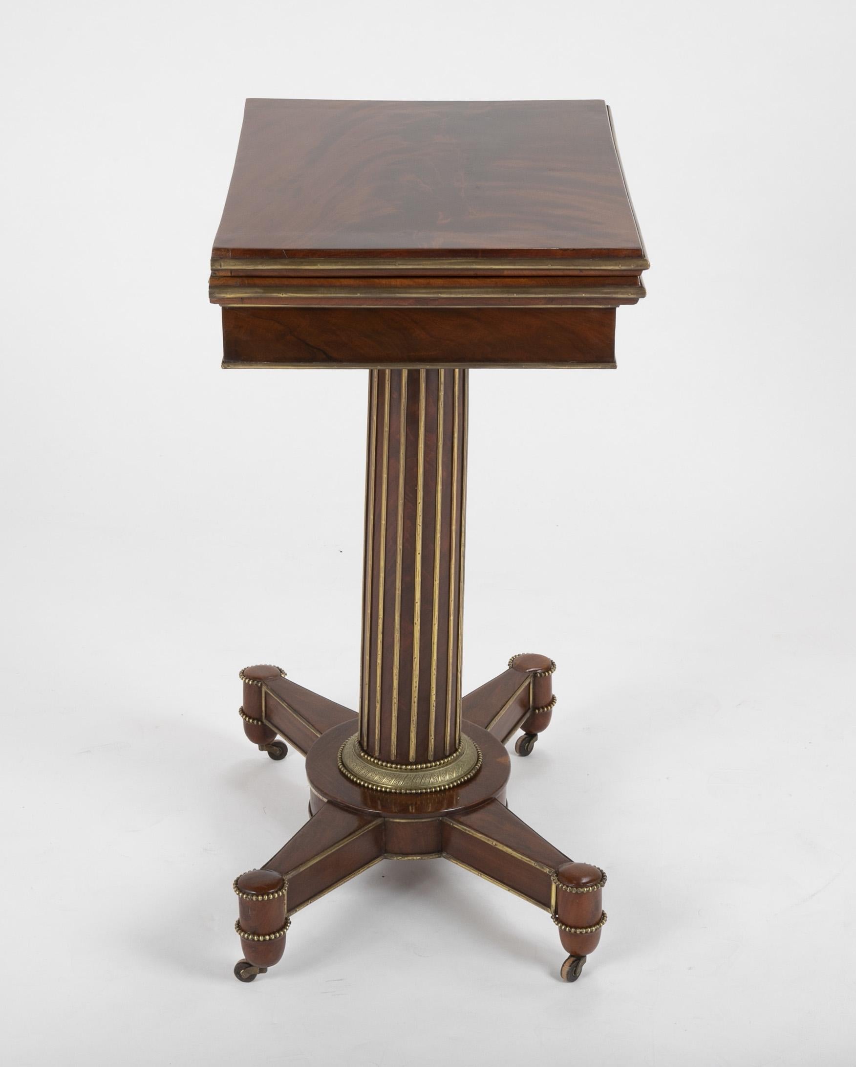 Baltic Mahogany and Brass Mounted Games Table For Sale 2