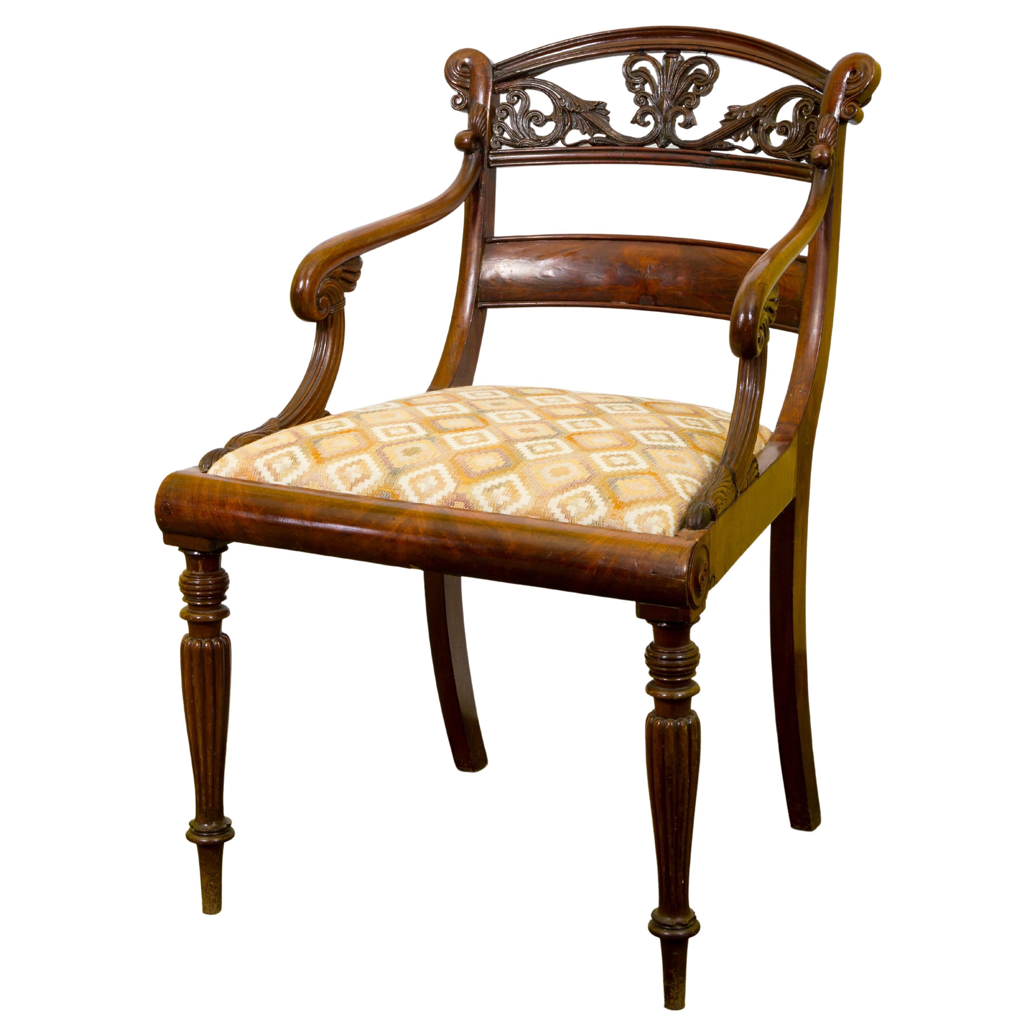 Baltic Set of 6 Empire-Armchairs, Mahogany, Design by Georg Friedrich Hetsch For Sale