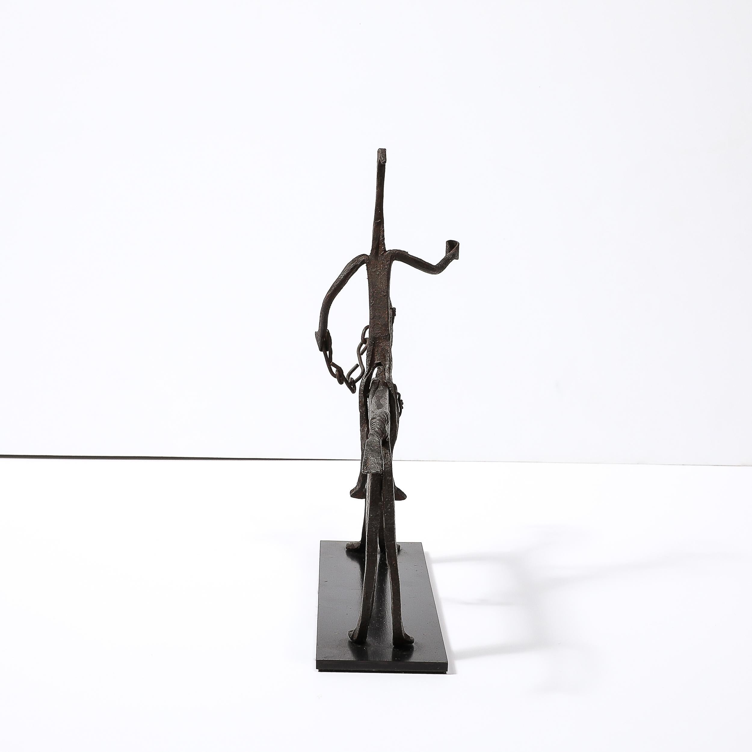 Escultura ecuestre de hierro forjado Bamana en venta 2