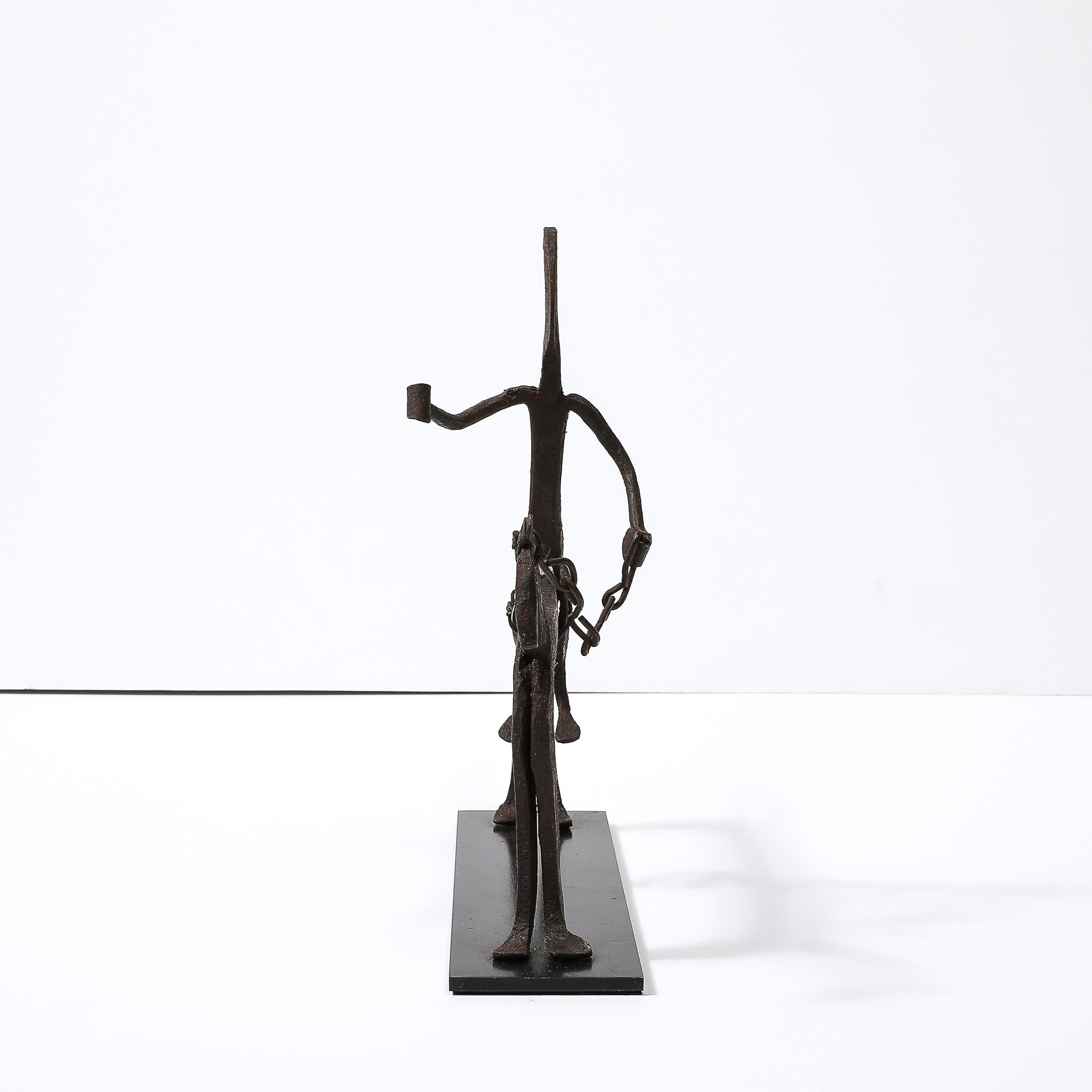 Escultura ecuestre de hierro forjado Bamana Moderno en venta