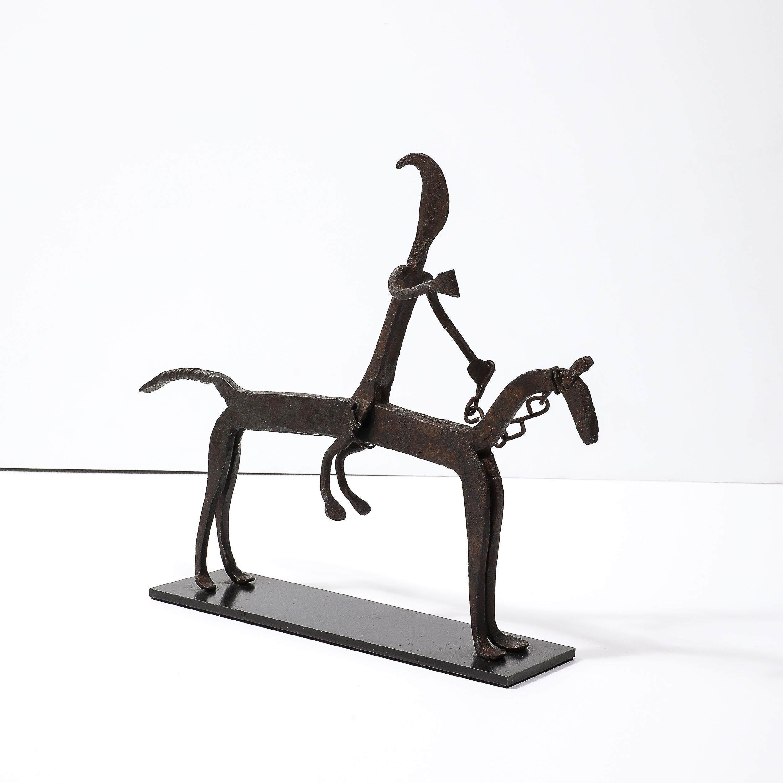Escultura ecuestre de hierro forjado Bamana Maliense en venta