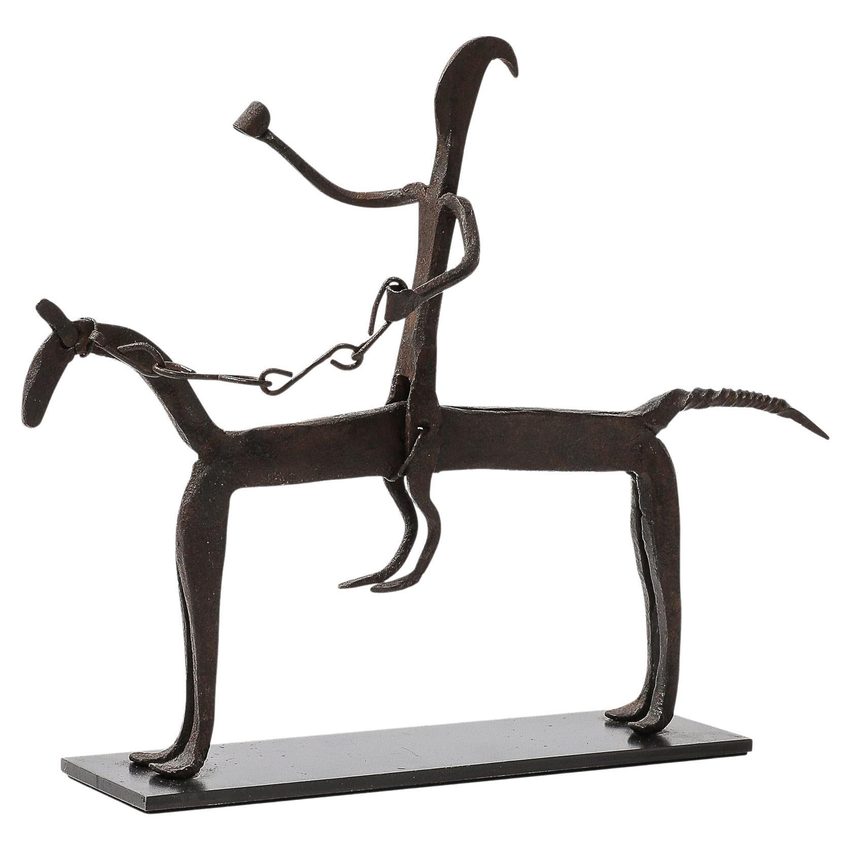 Sculpture équestre en fer forgé Bamana