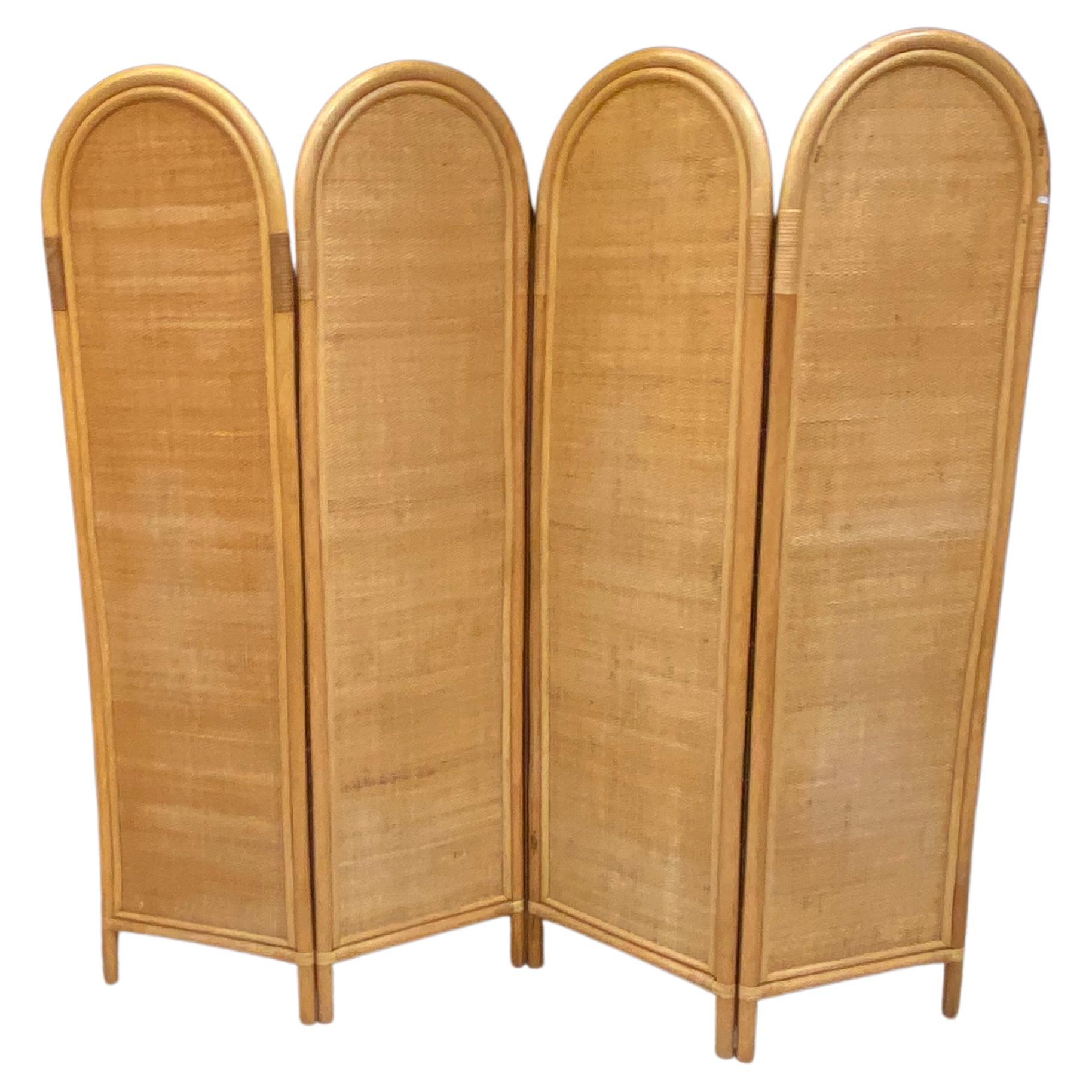 Paravent aus Bambus und Rattan um 1970