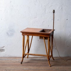 Jardiniere et table de lampe en bambou, 20e siècle