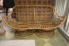 Bamboo Midcentury Italian Sofa, 1950