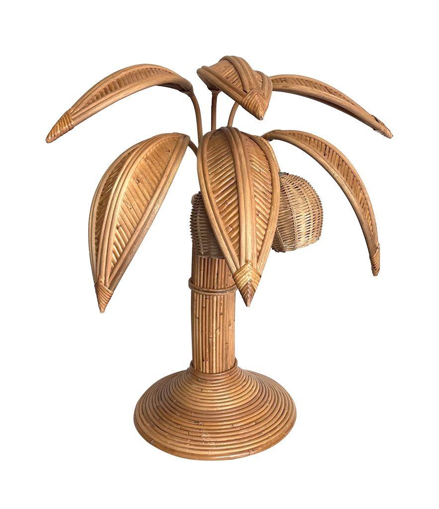 Bamboo Palm Tree Table Lamp in the Style of Mario Lopez Torres with Two Lights 4