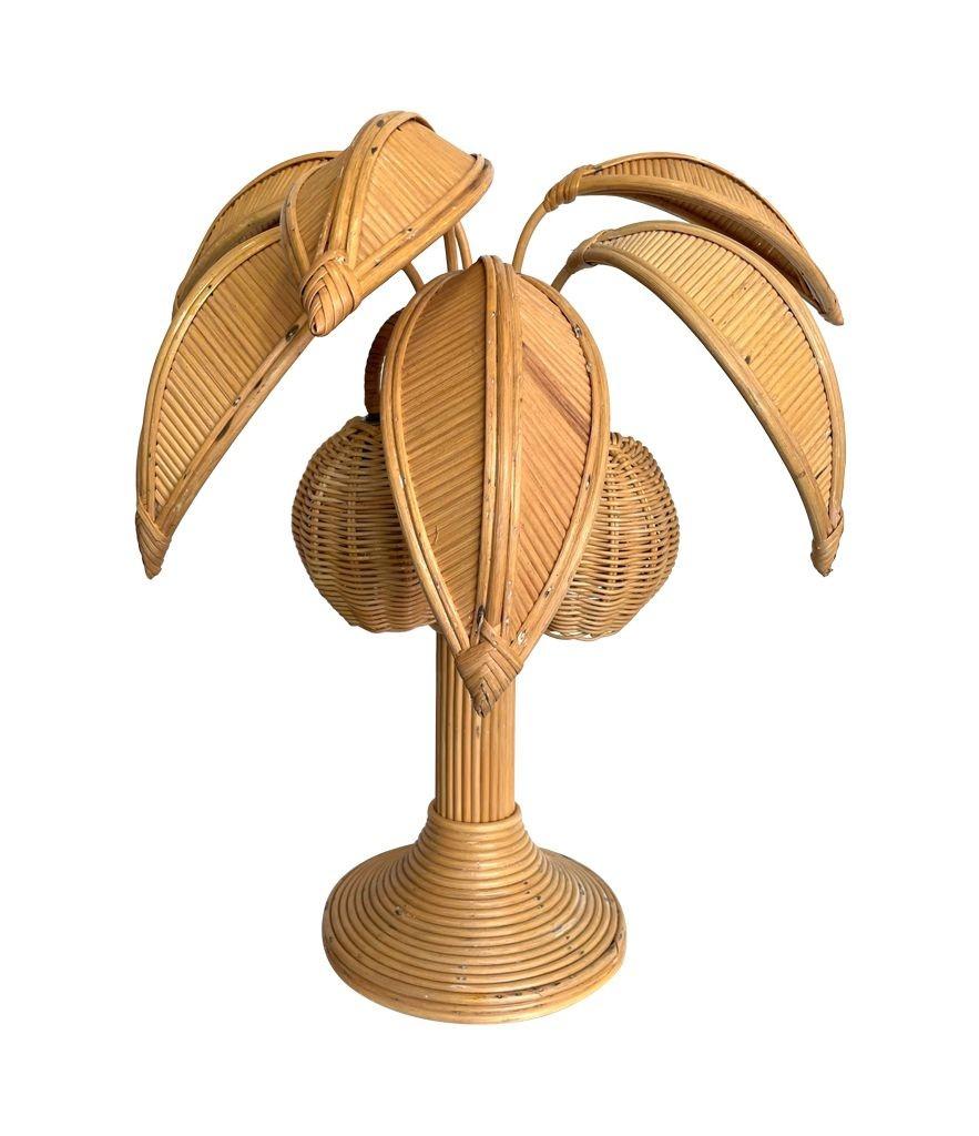 Bamboo Palm Tree Table Lamp in the Style of Mario Lopez Torres with Two Lights 2