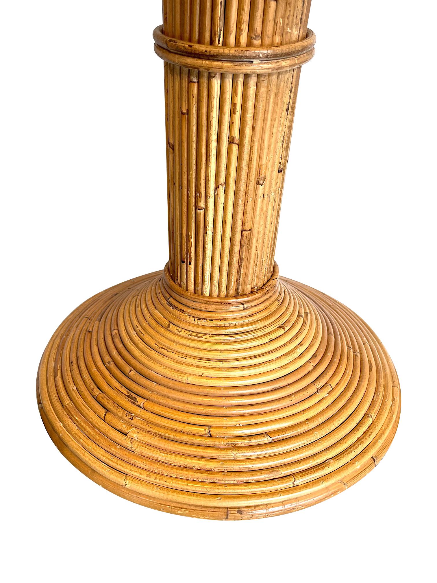 Bambuspalmen-Tischlampe aus Bambus im Stil von Mario Lopez Torres mit zwei Lichtern im Angebot 3