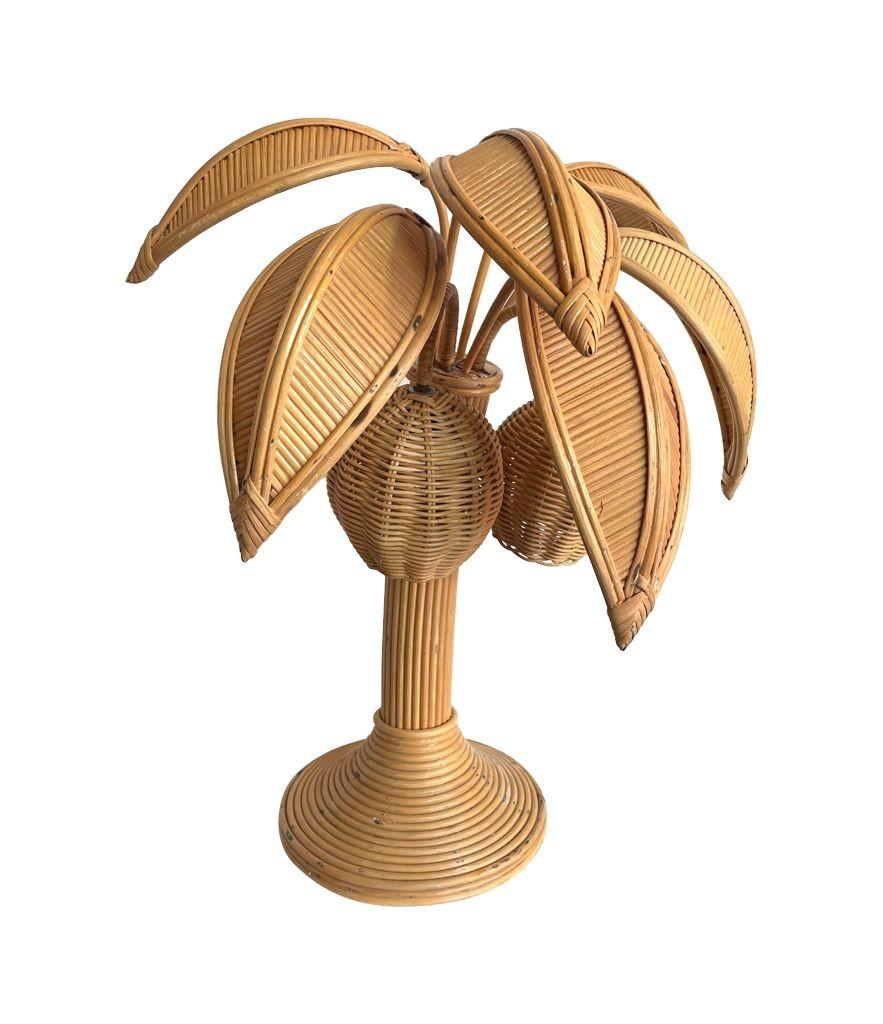 Bamboo Palm Tree Table Lamp in the Style of Mario Lopez Torres with Two Lights 3