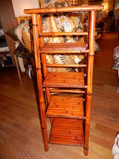 Bamboo  vintage British Colonial Artisan decorative display  stand or ladder.