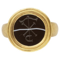 A Banded Agate Intaglio Engraved with the Chi-Rho Symbol