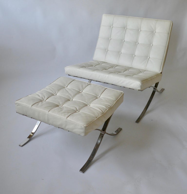 Barcelona Chair and Ottoman in the Style of Miles van der ...