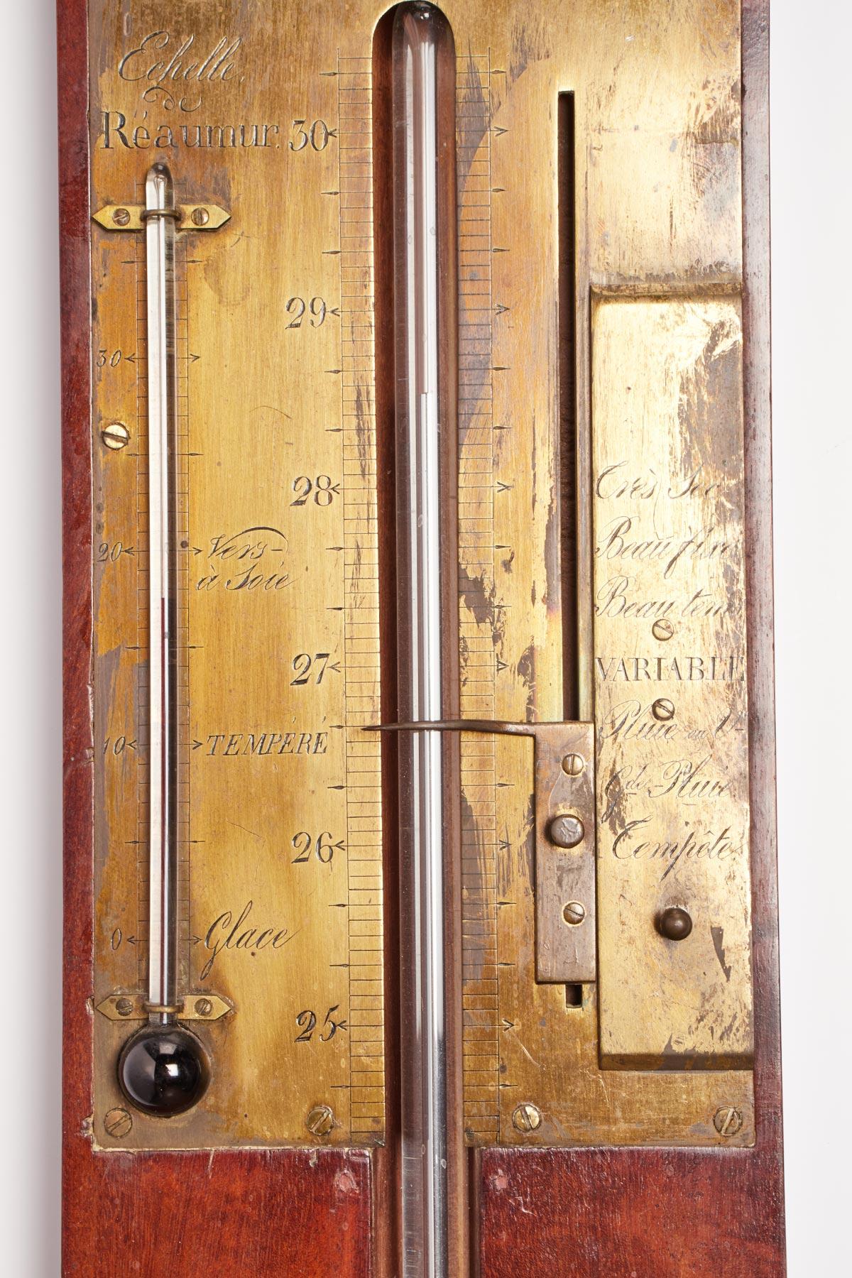 Brass A barometer signed jecker, Paris 1800. For Sale