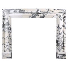 Baroque Bolection Fireplace in Italian Arabescato Marble Fireplace