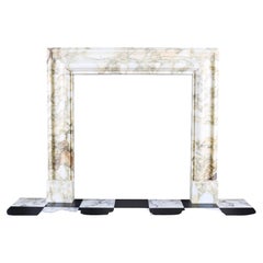 Baroque Bolection Fireplace in Italian Brescia Violette Marble