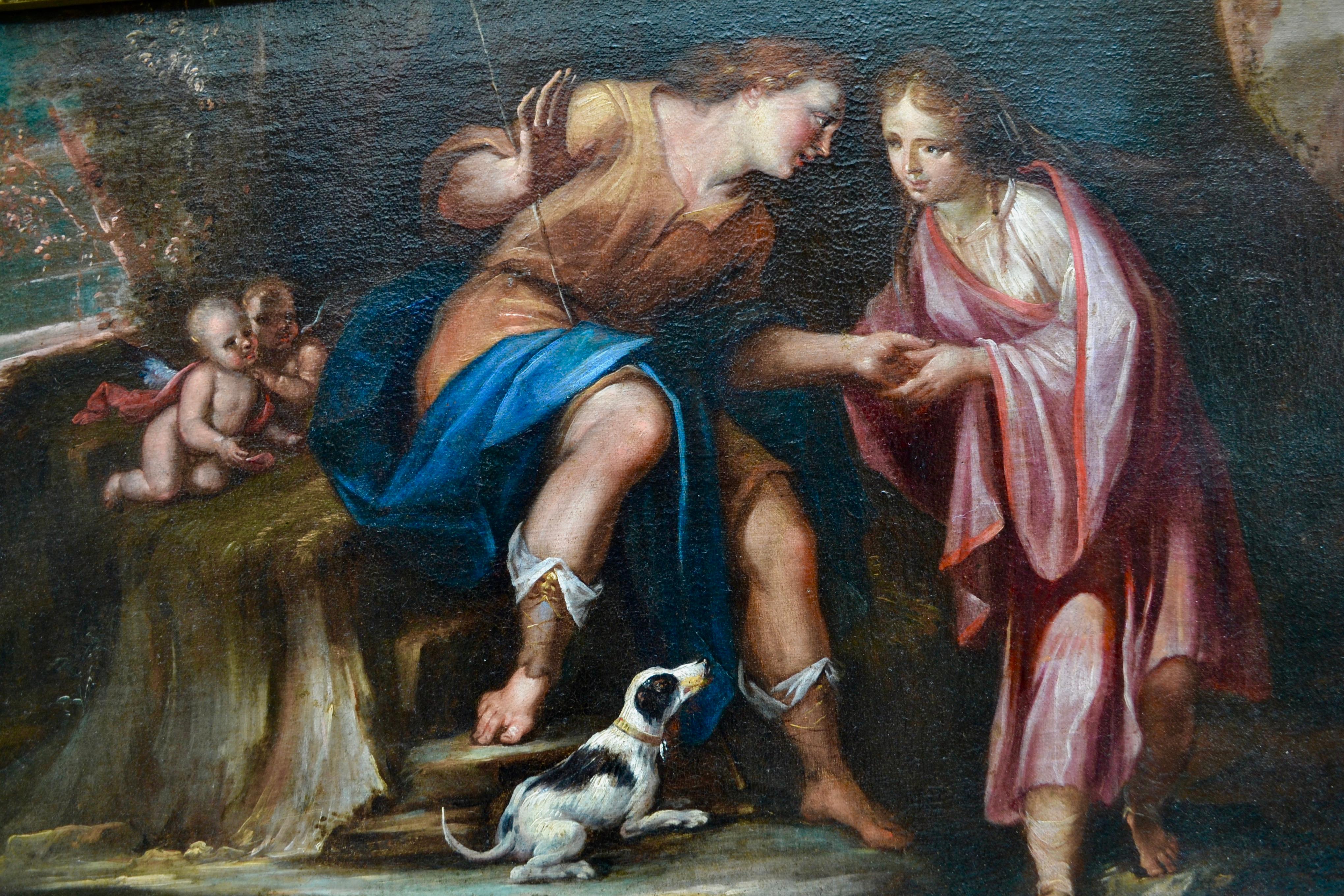 18th Century Baroque Painting Depicting the Illicit Romance of Paolo and Francesca For Sale