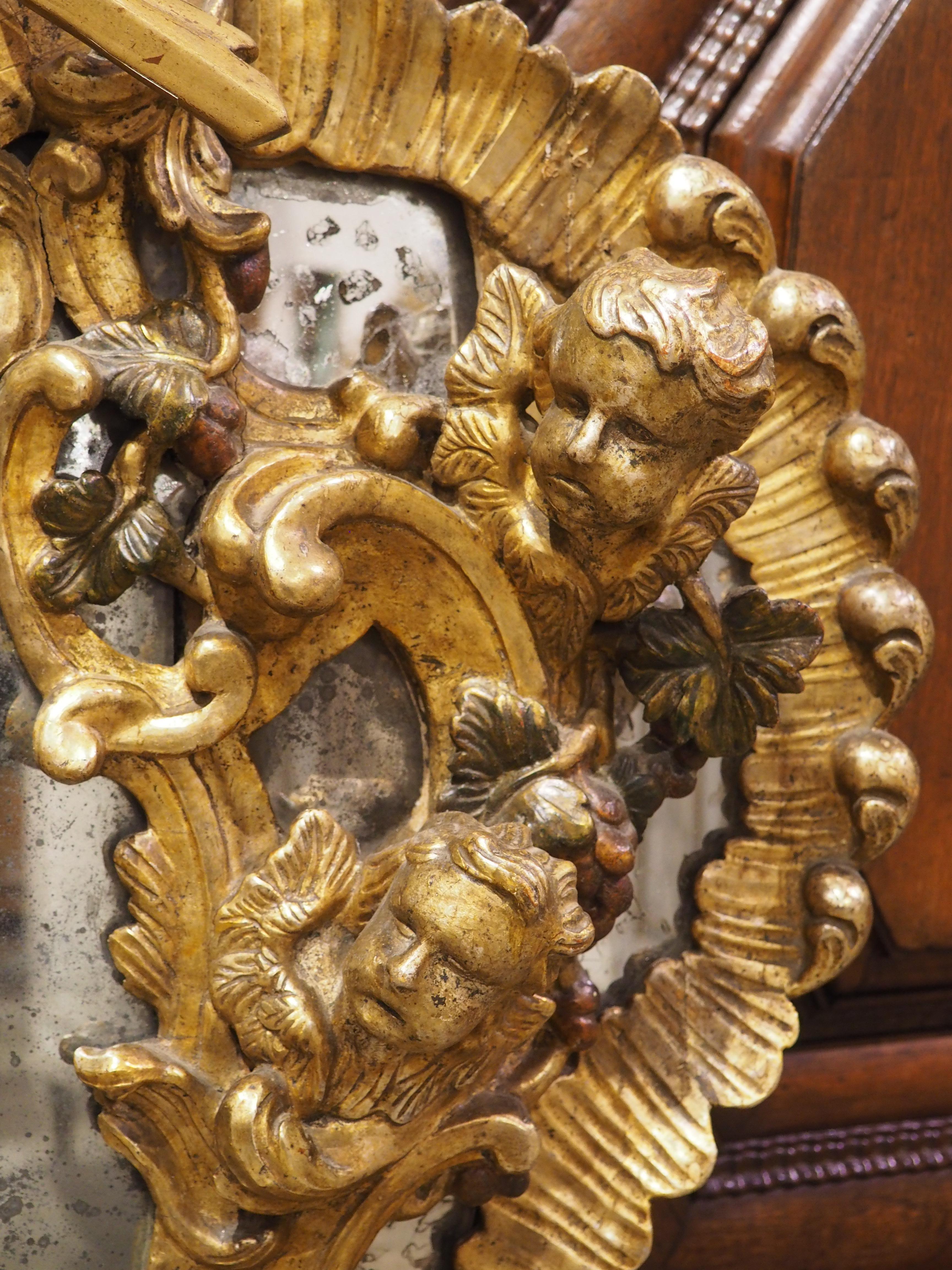 A Baroque Period Giltwood Altar Mirror from Dijon, France, Late 17th Century 4