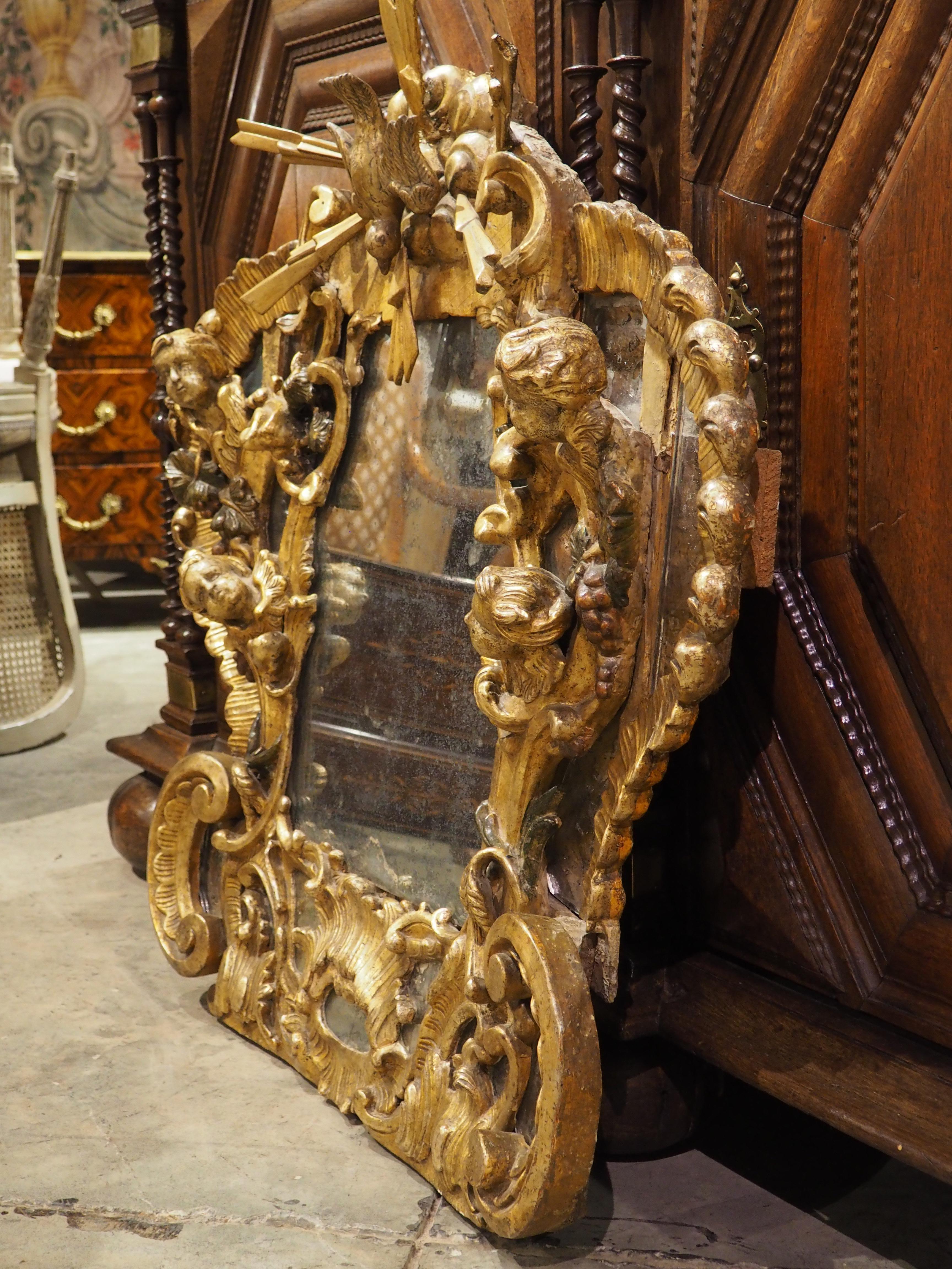 A Baroque Period Giltwood Altar Mirror from Dijon, France, Late 17th Century 7