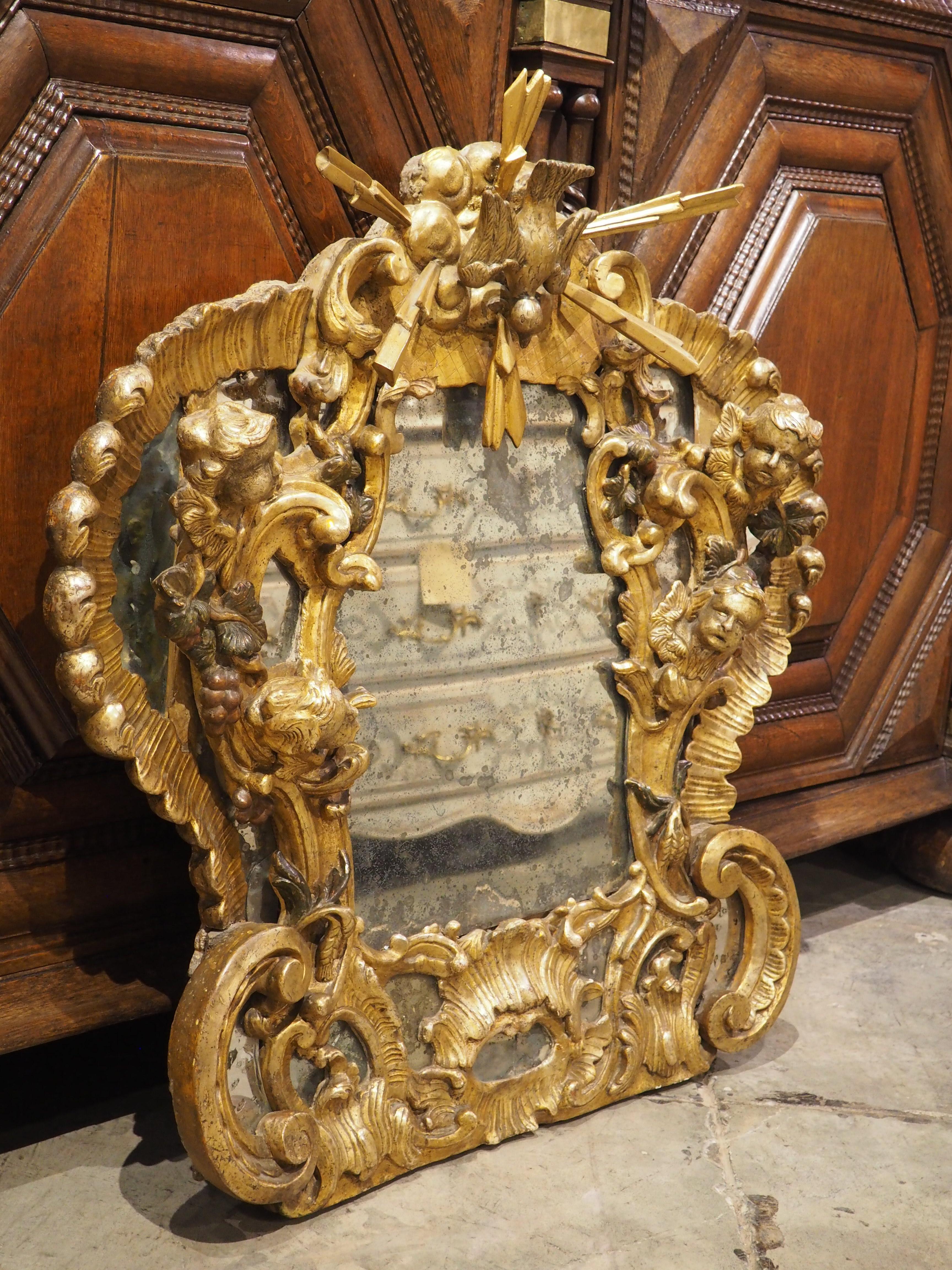 A Baroque Period Giltwood Altar Mirror from Dijon, France, Late 17th Century 8