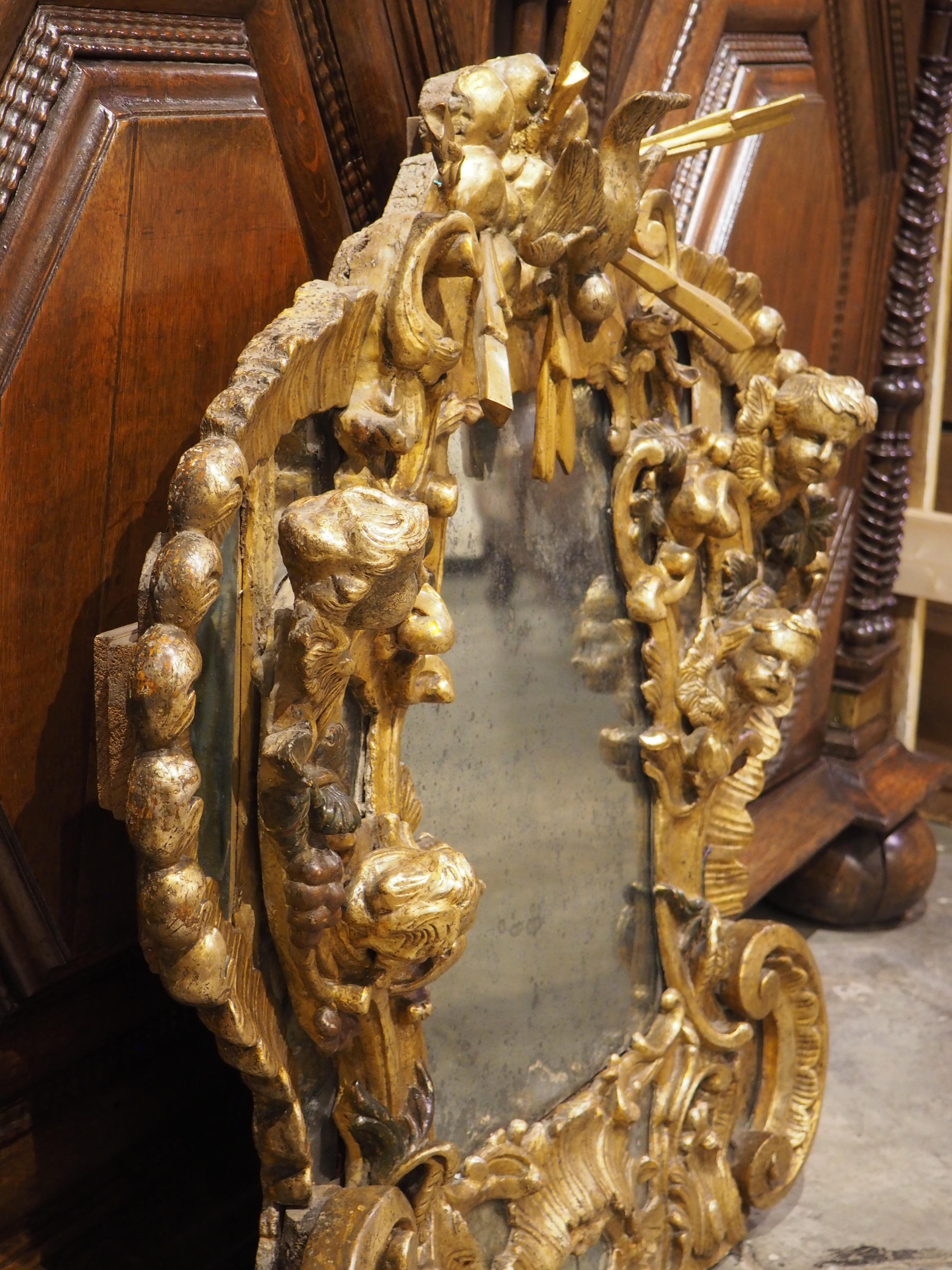 A Baroque Period Giltwood Altar Mirror from Dijon, France, Late 17th Century 9