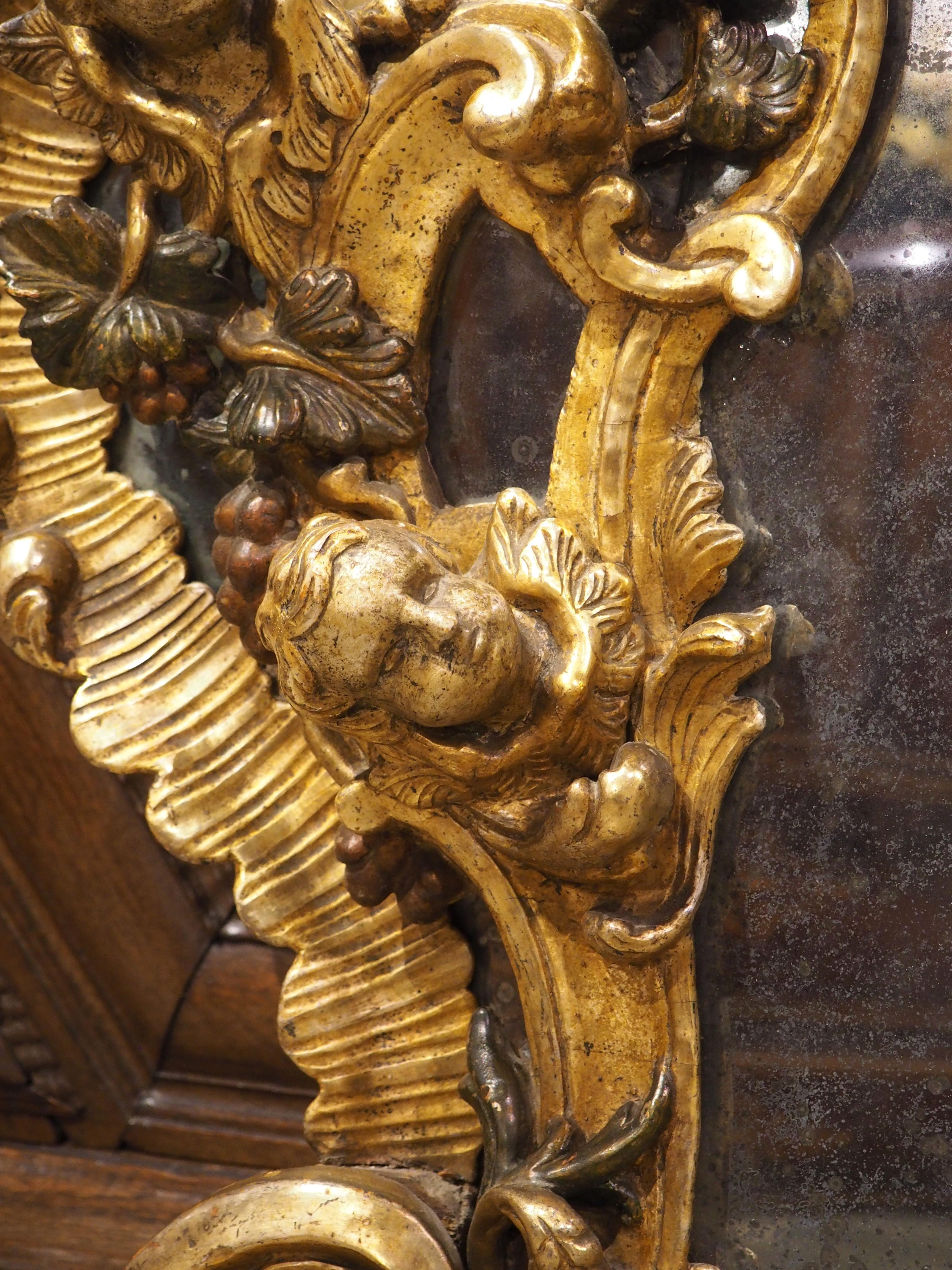 A Baroque Period Giltwood Altar Mirror from Dijon, France, Late 17th Century 2