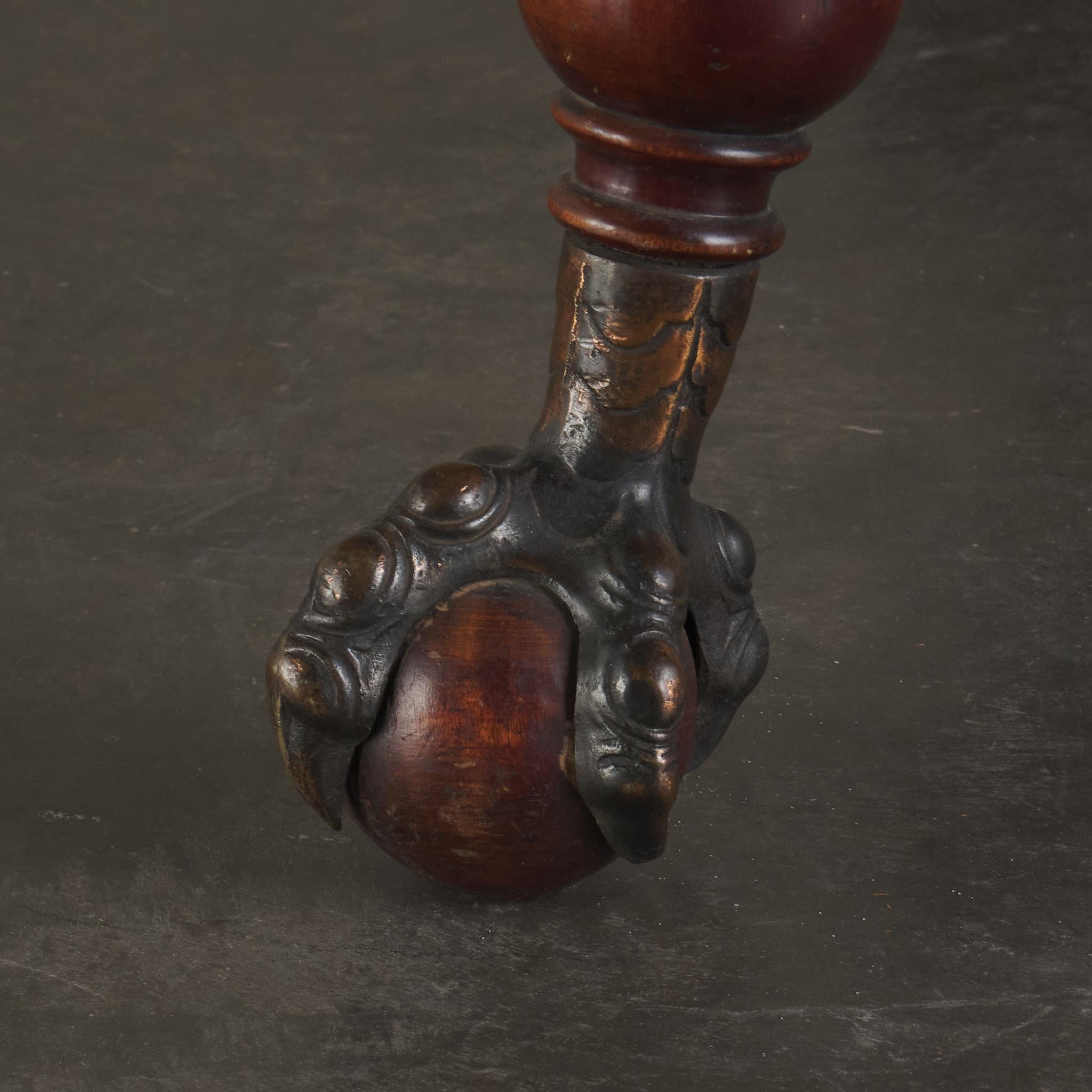 A Baroque Style Bronze Mounted Carved Oak Table, Late 19th C For Sale 4