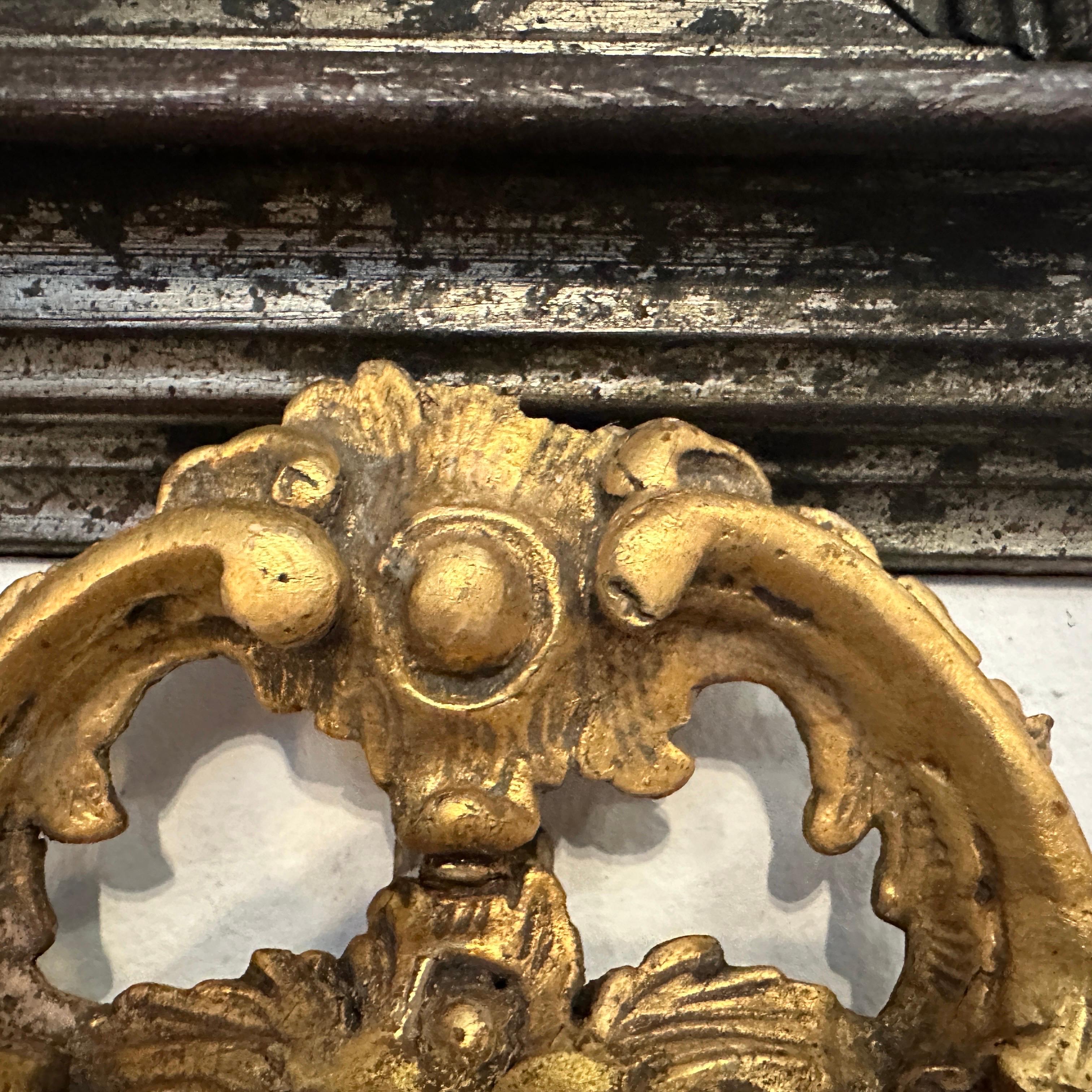 A Baroque Style Gilded Wood Box Frame Displaying a White Porcelain Christ For Sale 2
