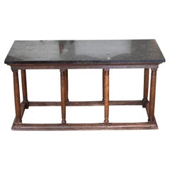 A Baroque Walnut and Marble Coffee or Low Table, 17th Century