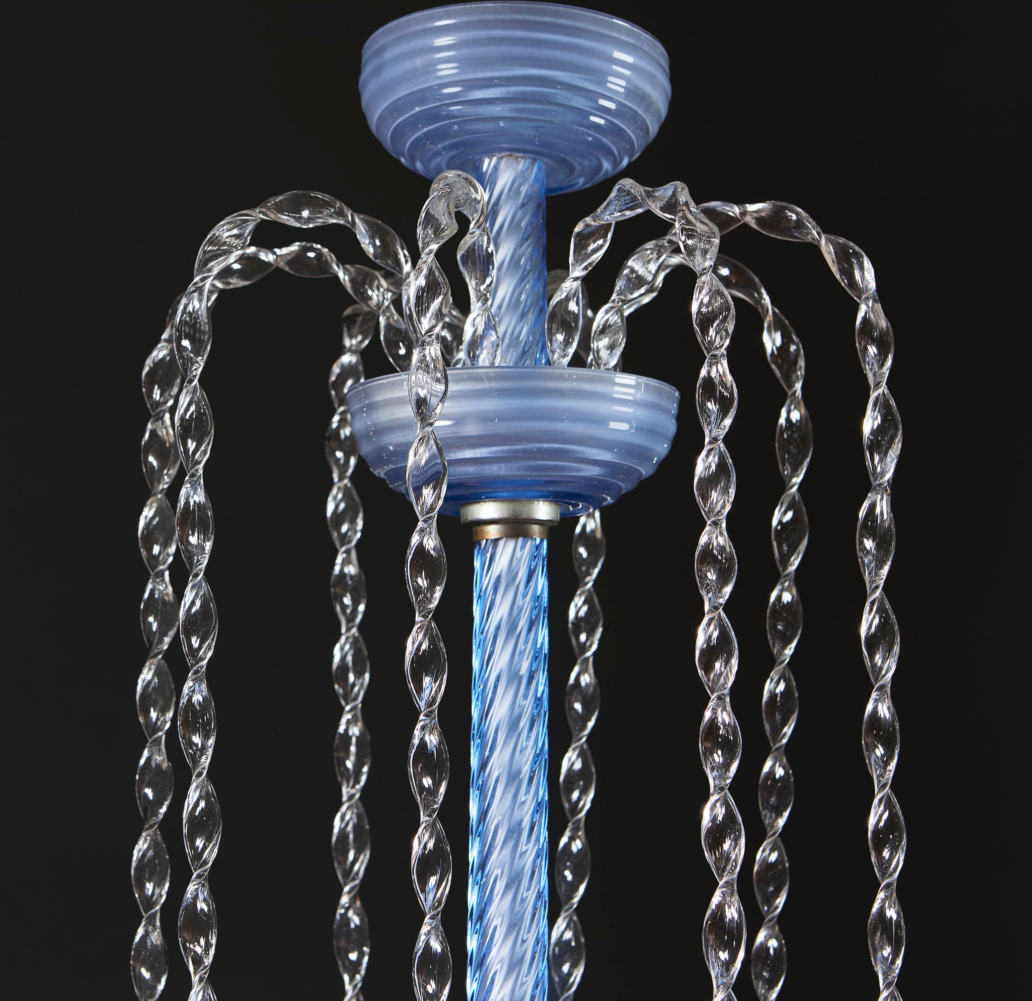 A Barovier Waterfall Hanging Light in Murano Glass In Good Condition In London, GB
