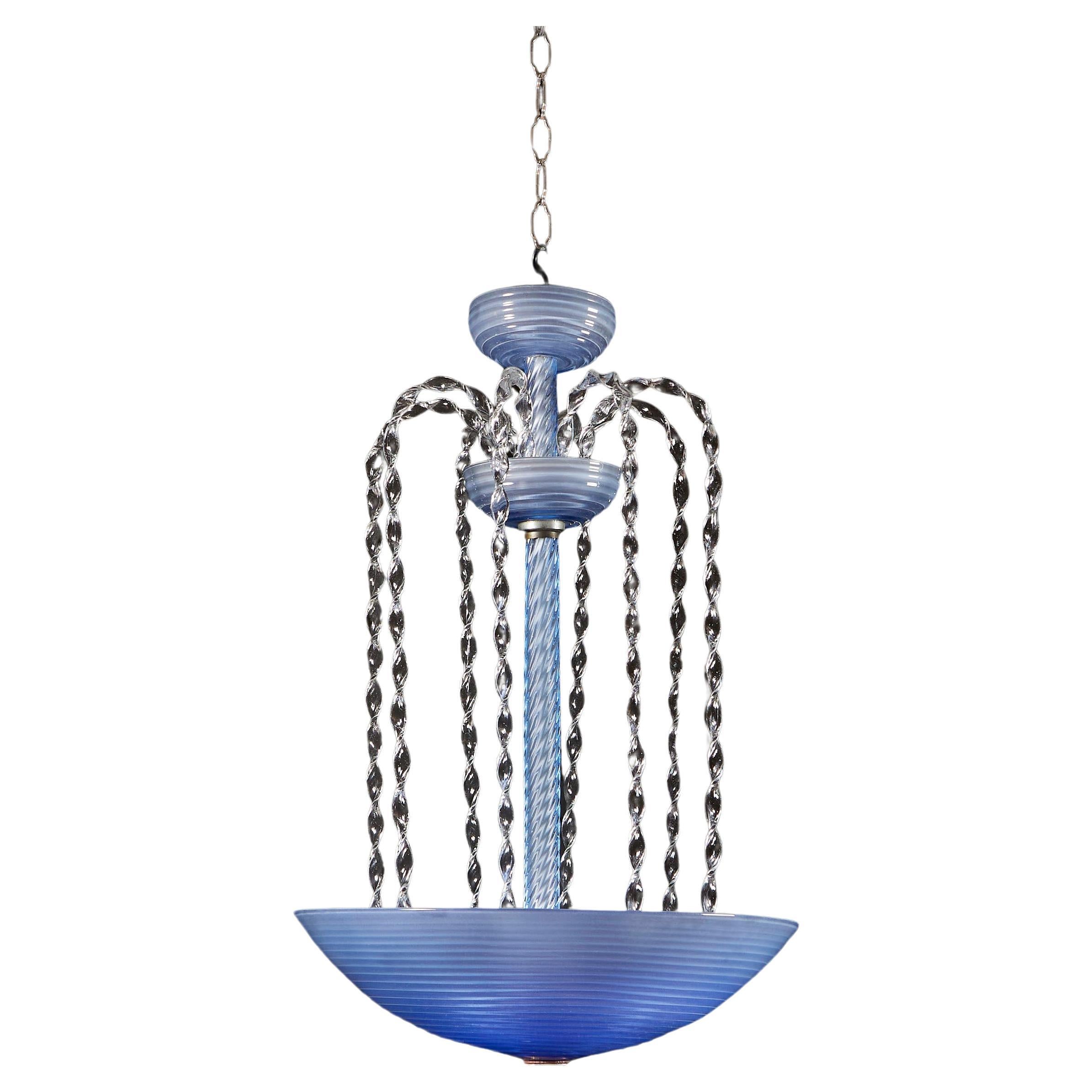 A Barovier Waterfall Hanging Light in Murano Glass