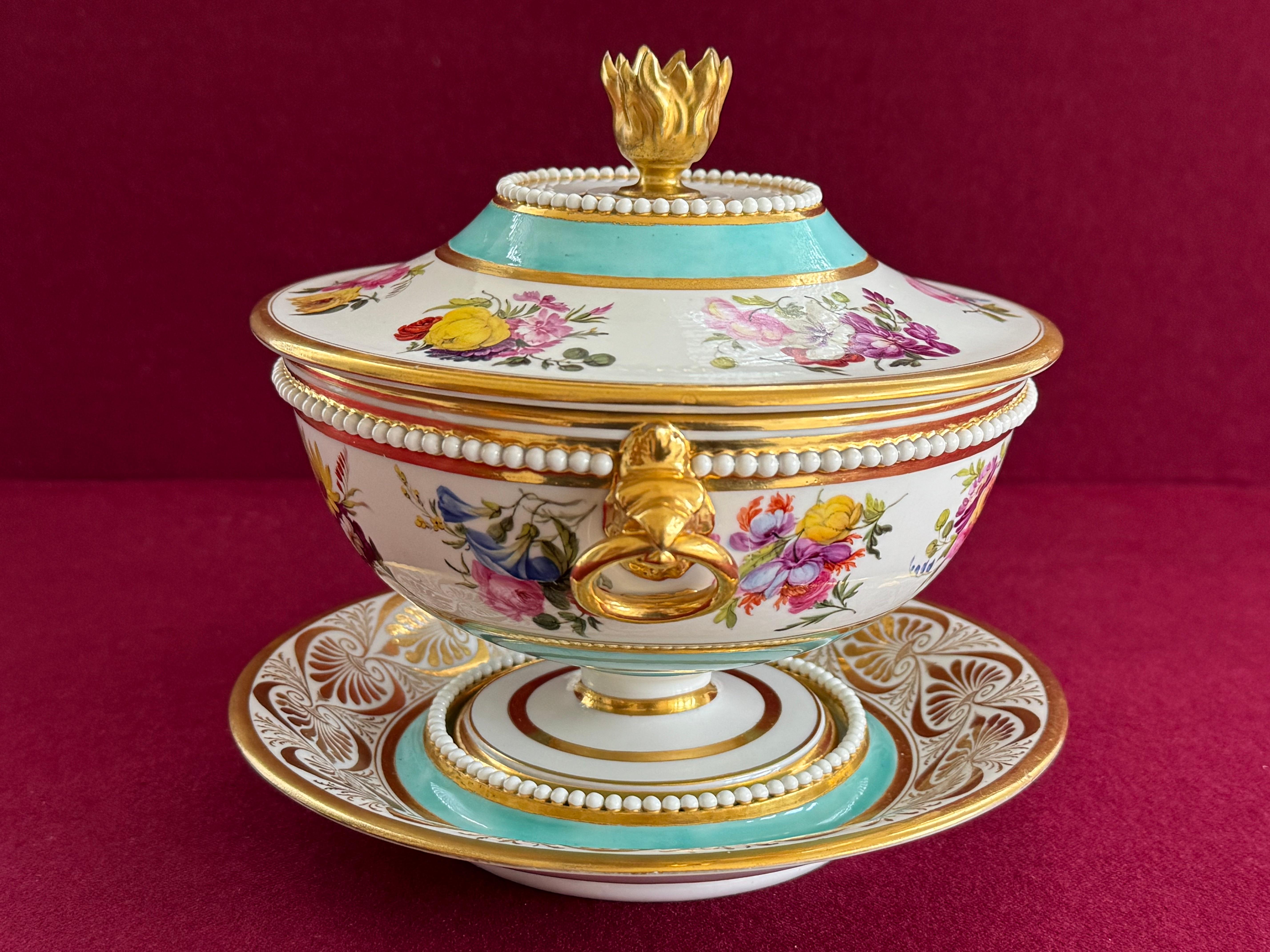 Hand-Painted A Barr, Flight & Barr Worcester Porcelain Tureen and Stand c.1804-1807