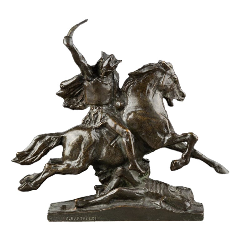 A. Bartholdi: "Vercingetorix ", patinated bronze sculpture - End of XIXth C. For Sale