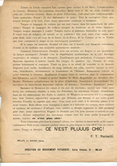 A Bas le Tango et Parsifal!, Italy 1914