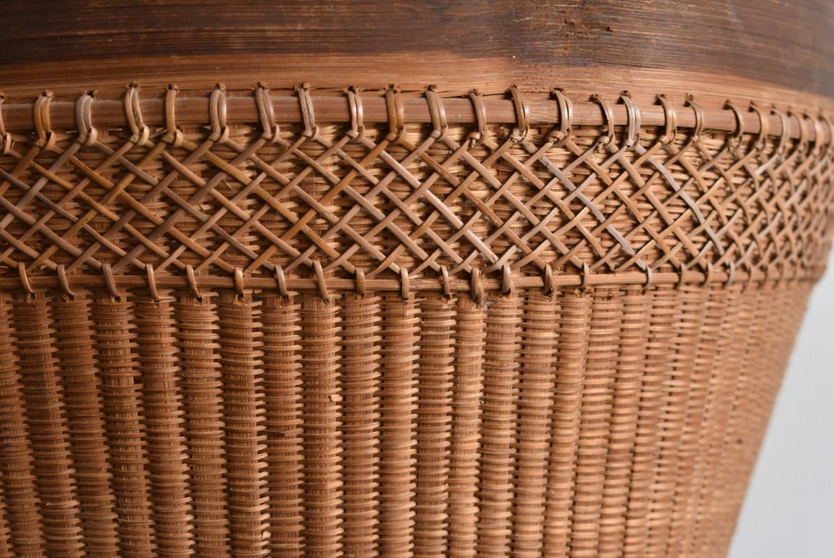 Basket Woven from Old Japanese Actinidia Polygama and Bamboo/Showa Era/Mingei 3