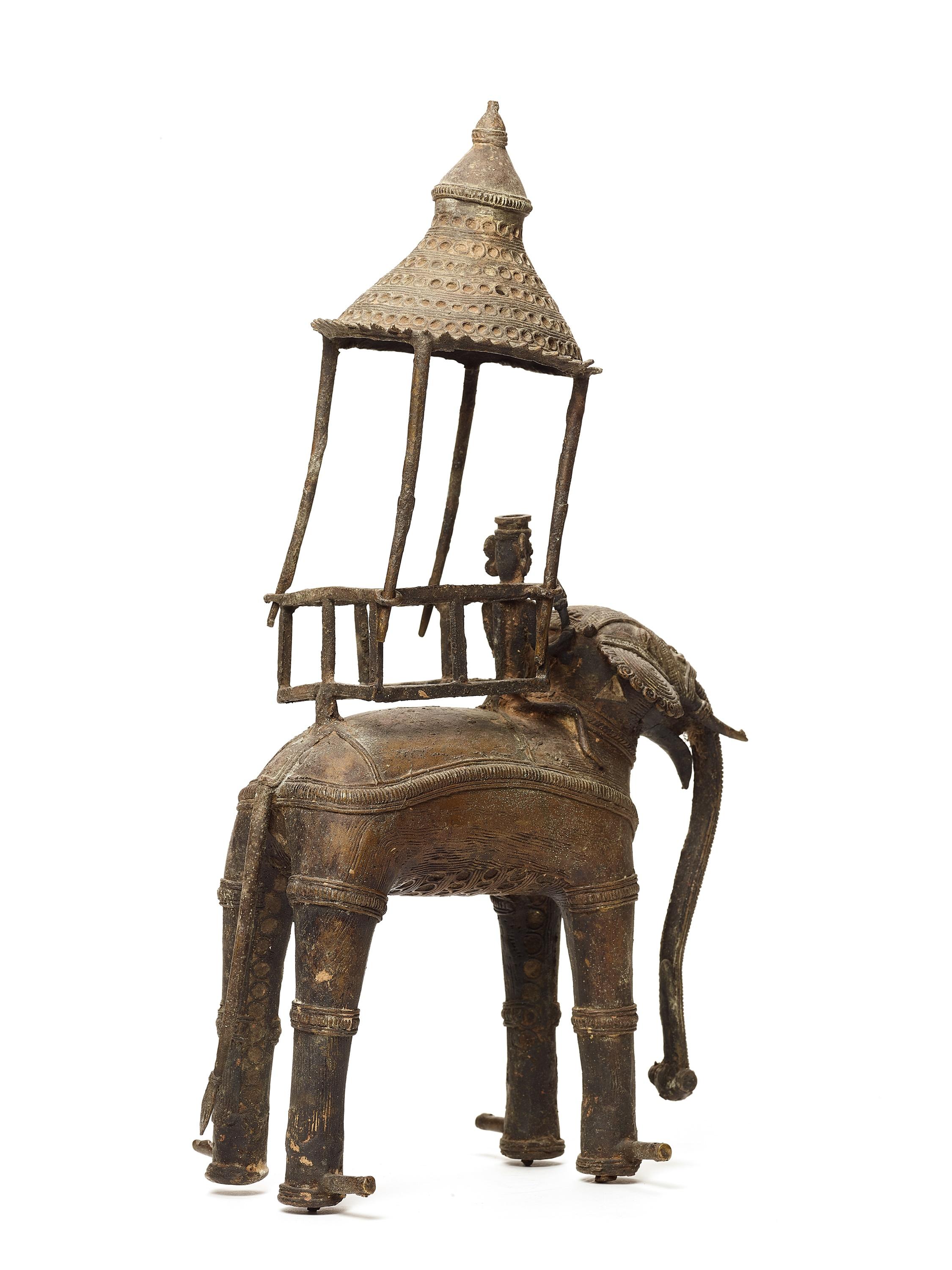 Indian Bastar Bronze of an Elephant with Howdah, India, 19th-20th Century
