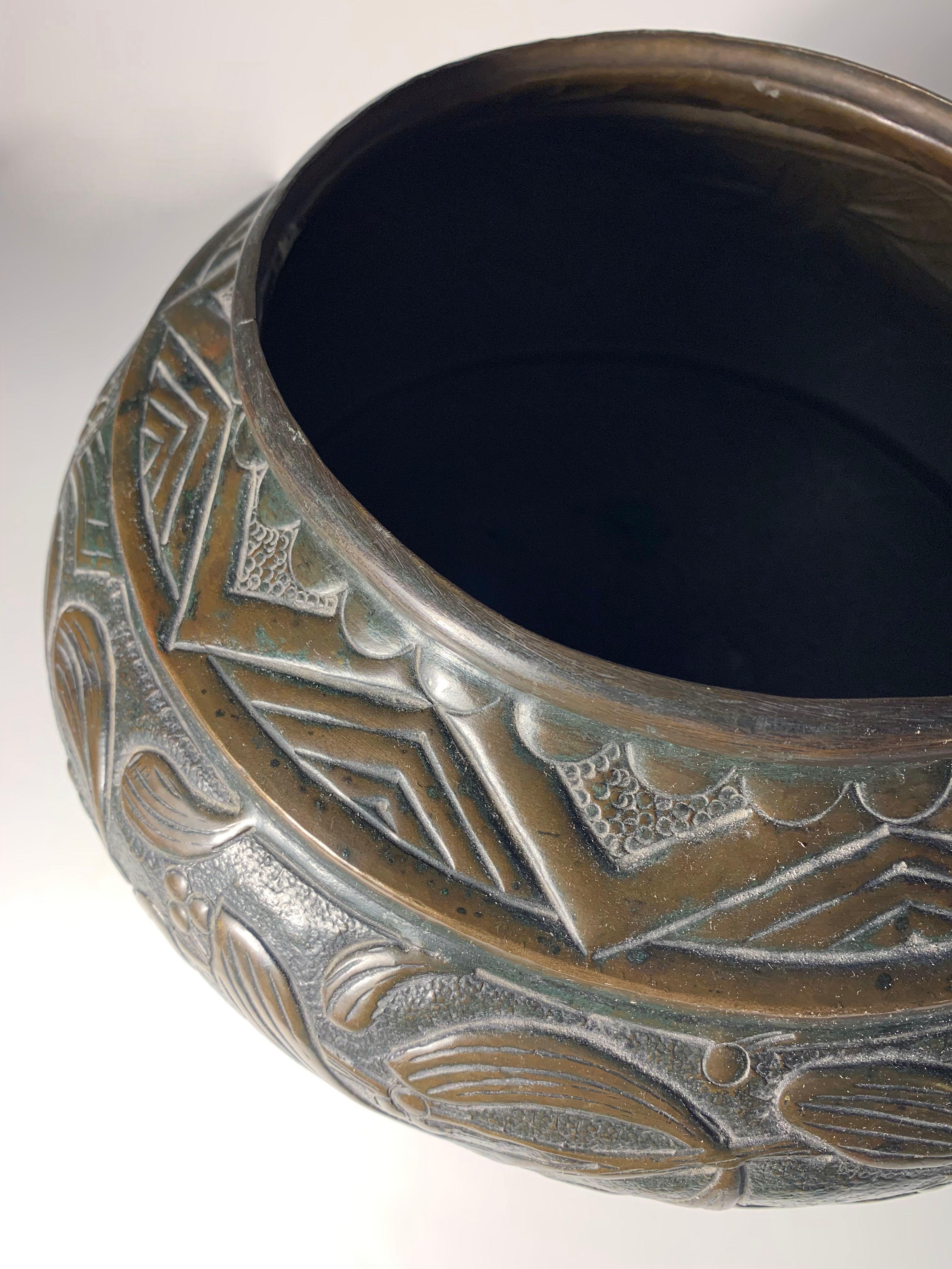 A. Bastet Lyon Art Nouveau Planter Urn or Lamp Base In Good Condition For Sale In Chicago, IL