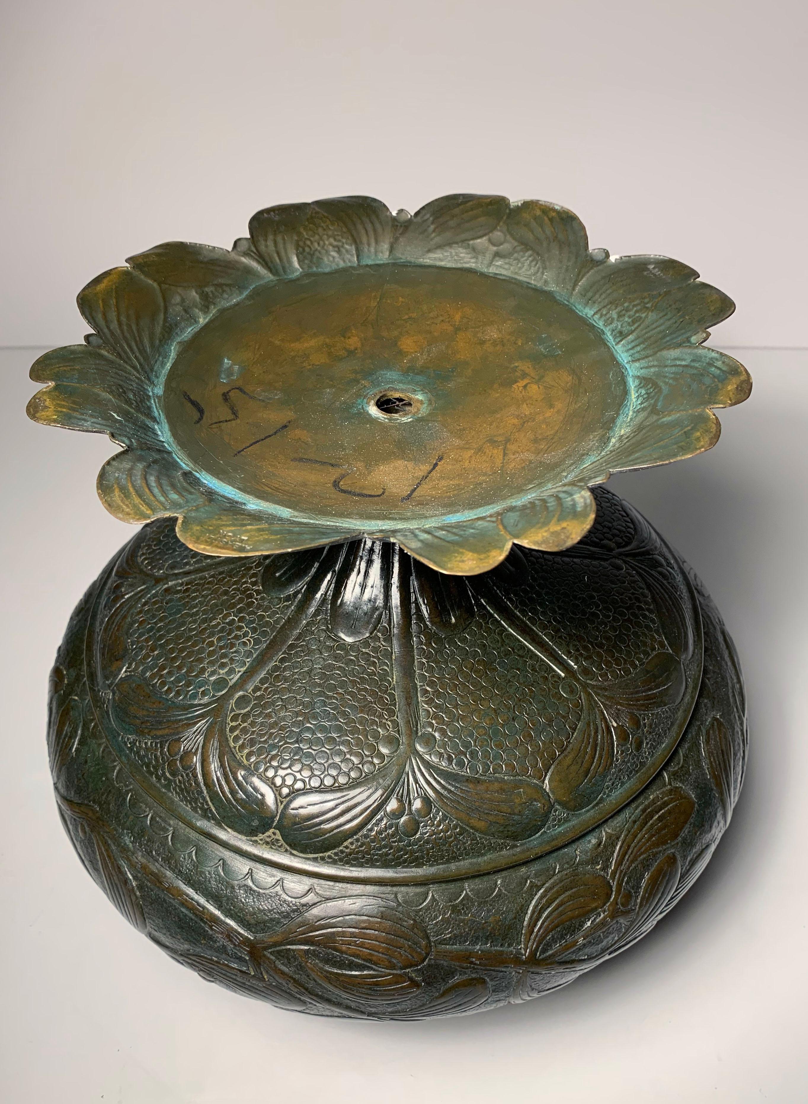 Metal A. Bastet Lyon Art Nouveau Planter Urn or Lamp Base For Sale